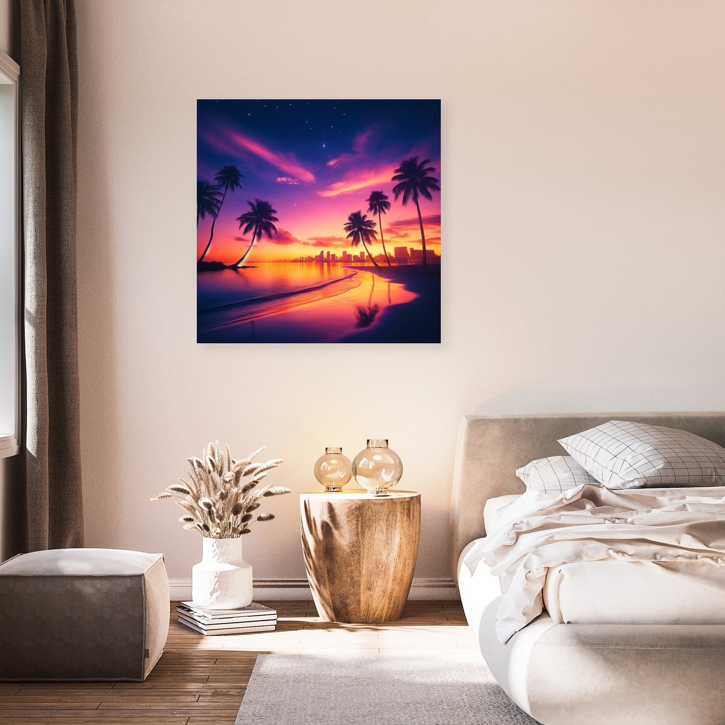 Miami Sunset Serenity Canvas
