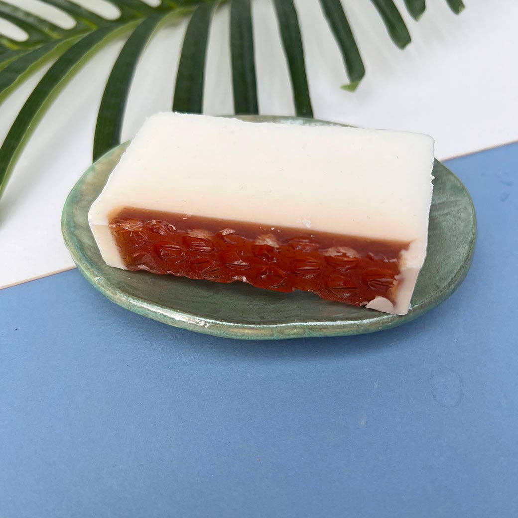 Green Ceramic Soap Dish With Drainage