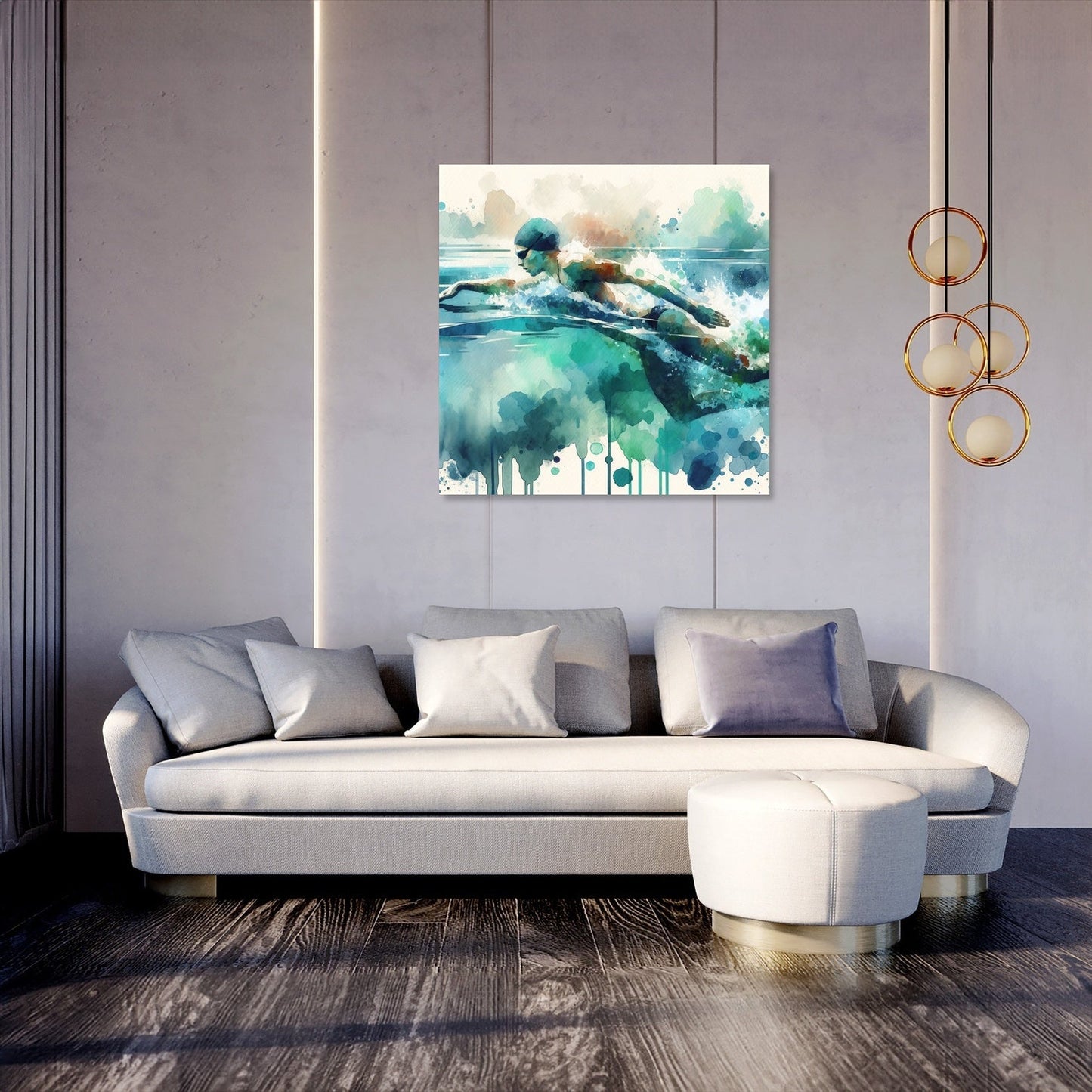 Elegant Swimmer Canvas