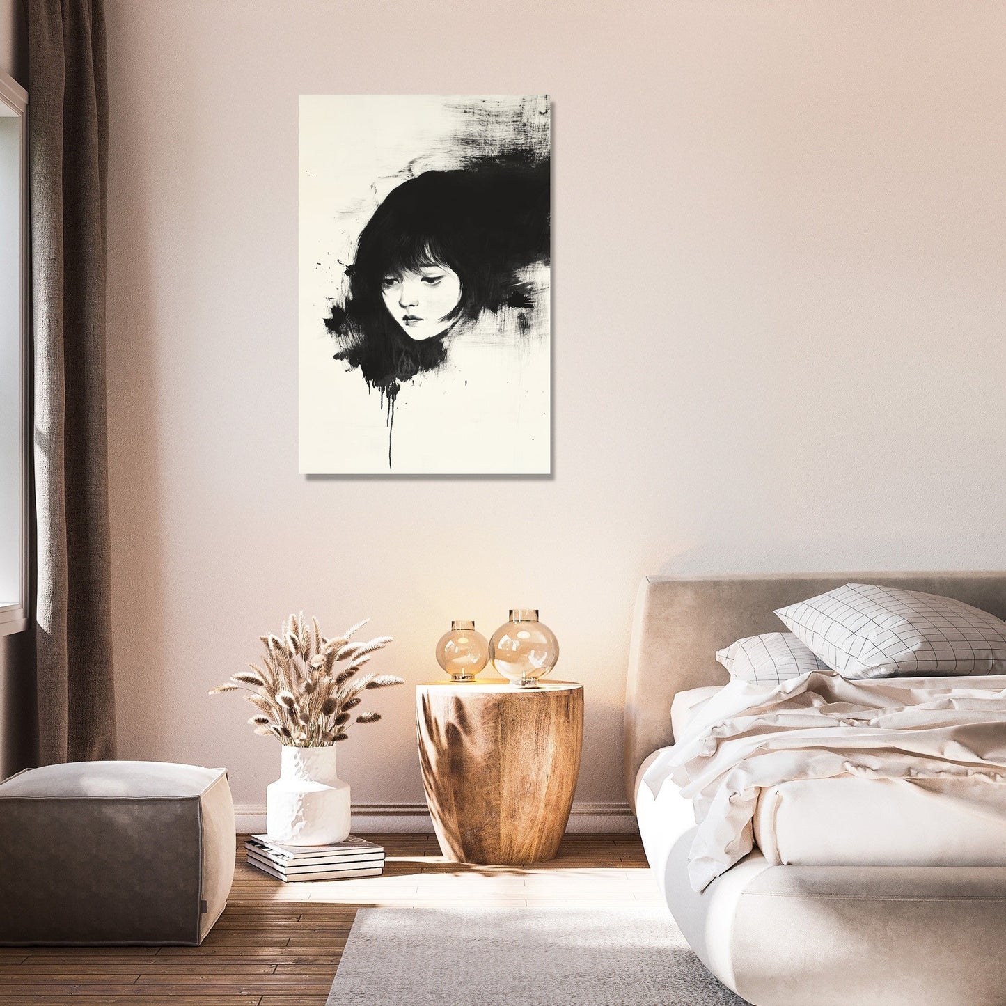 Contemplative Girl Canvas
