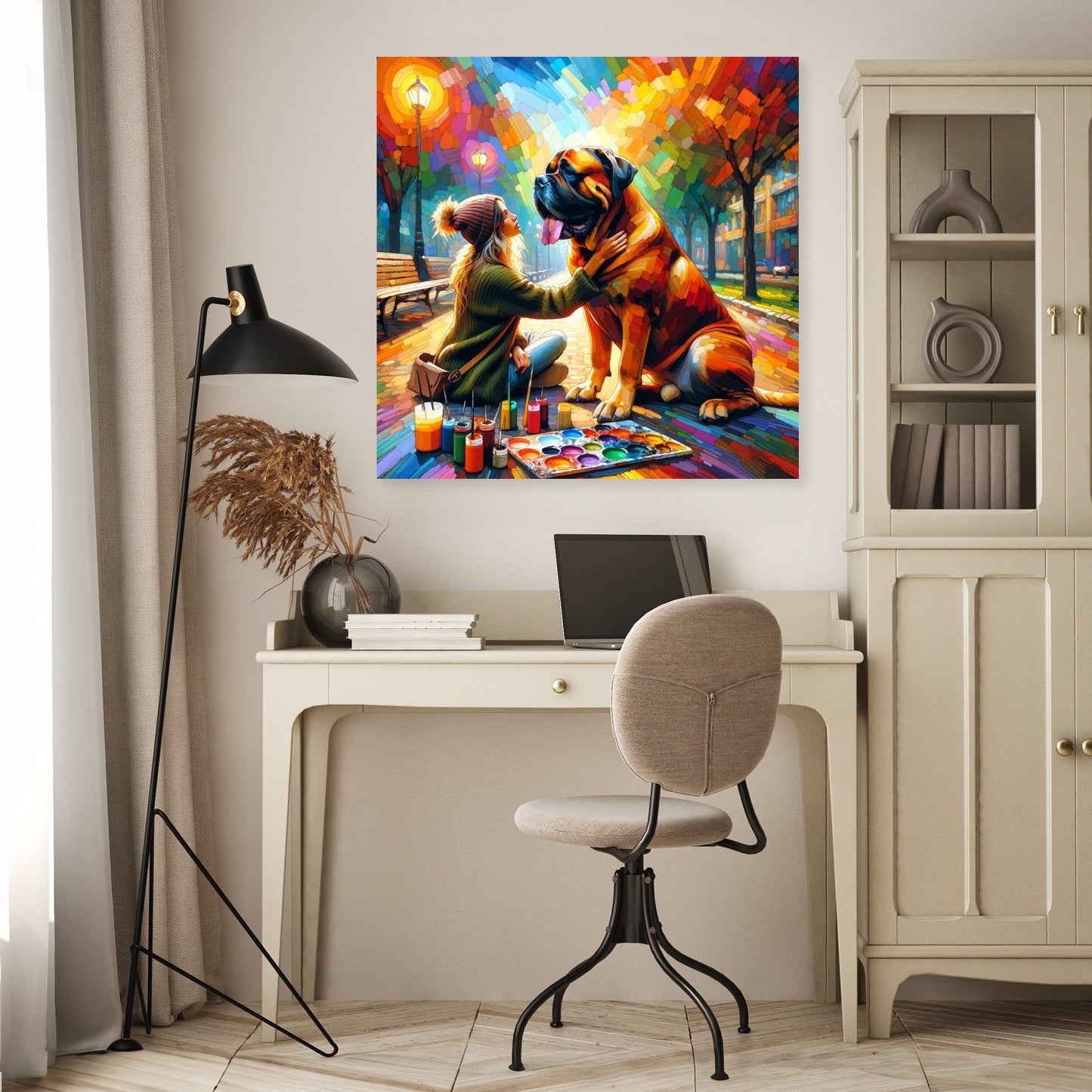 Joyful Bond Bullmastiff Canvas