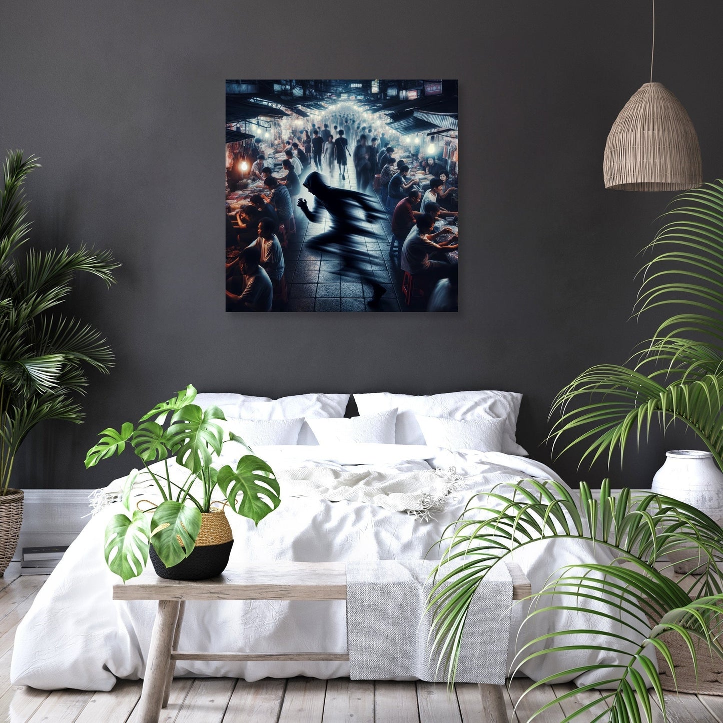 Shadow Thief at the Market Canvas