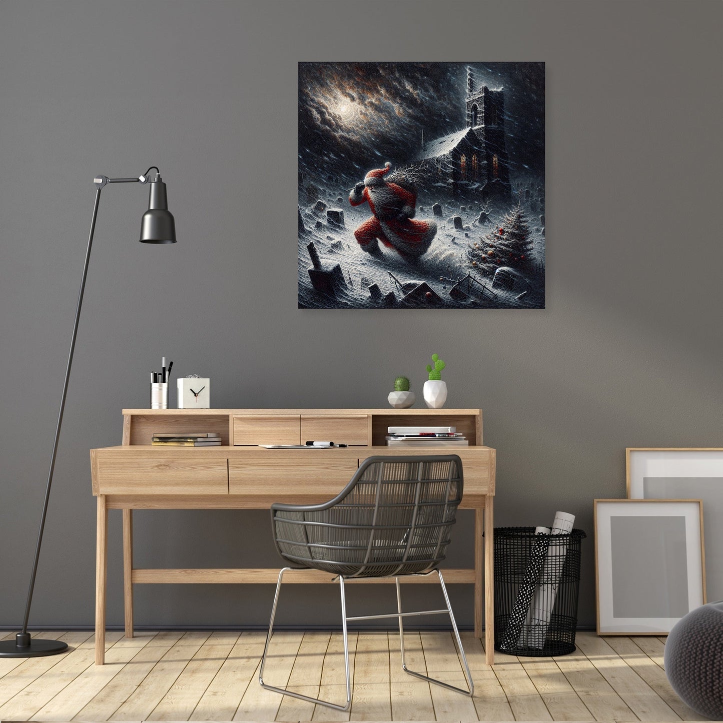 Resilient Santa's Stormy Christmas Canvas