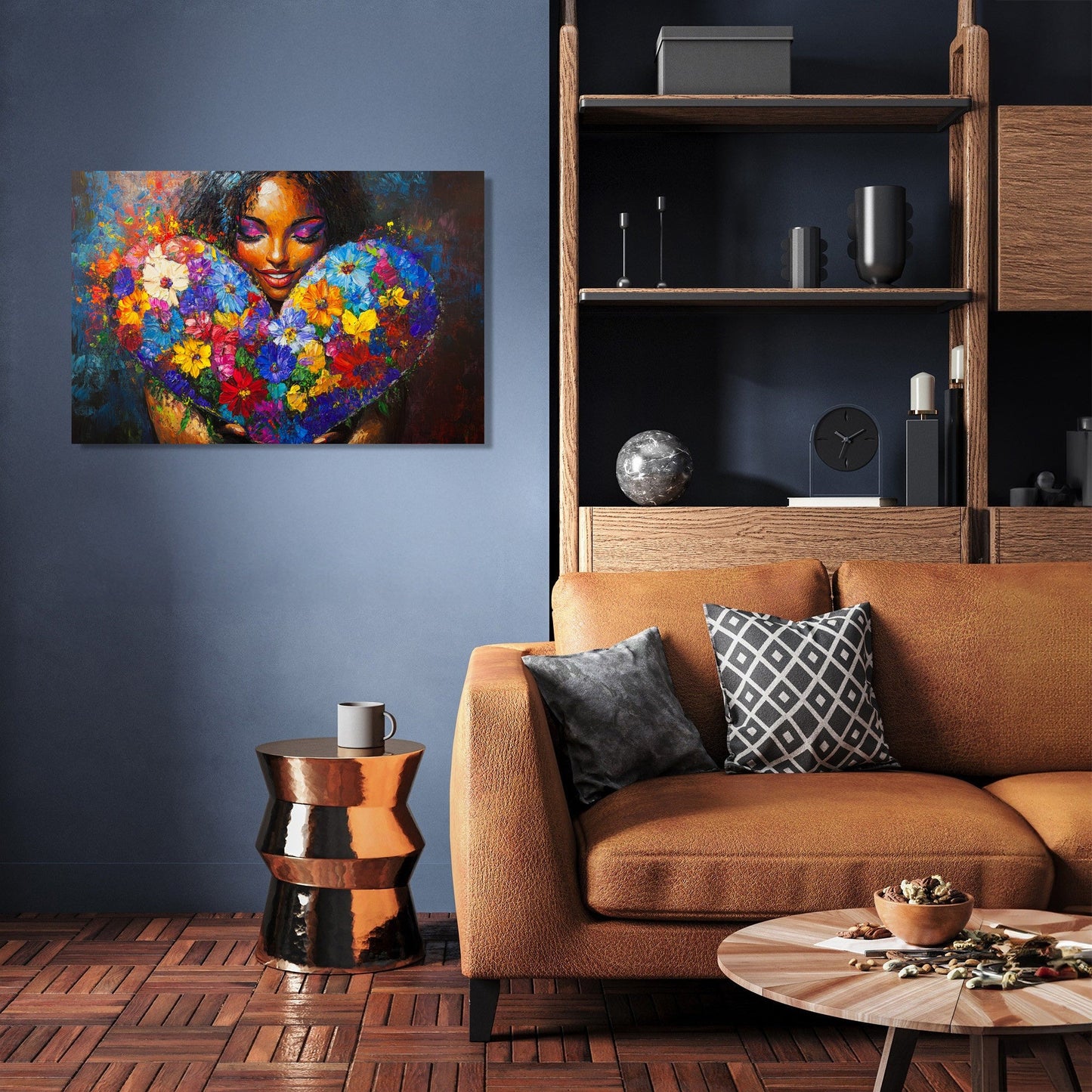 Floral Heart Embrace Canvas
