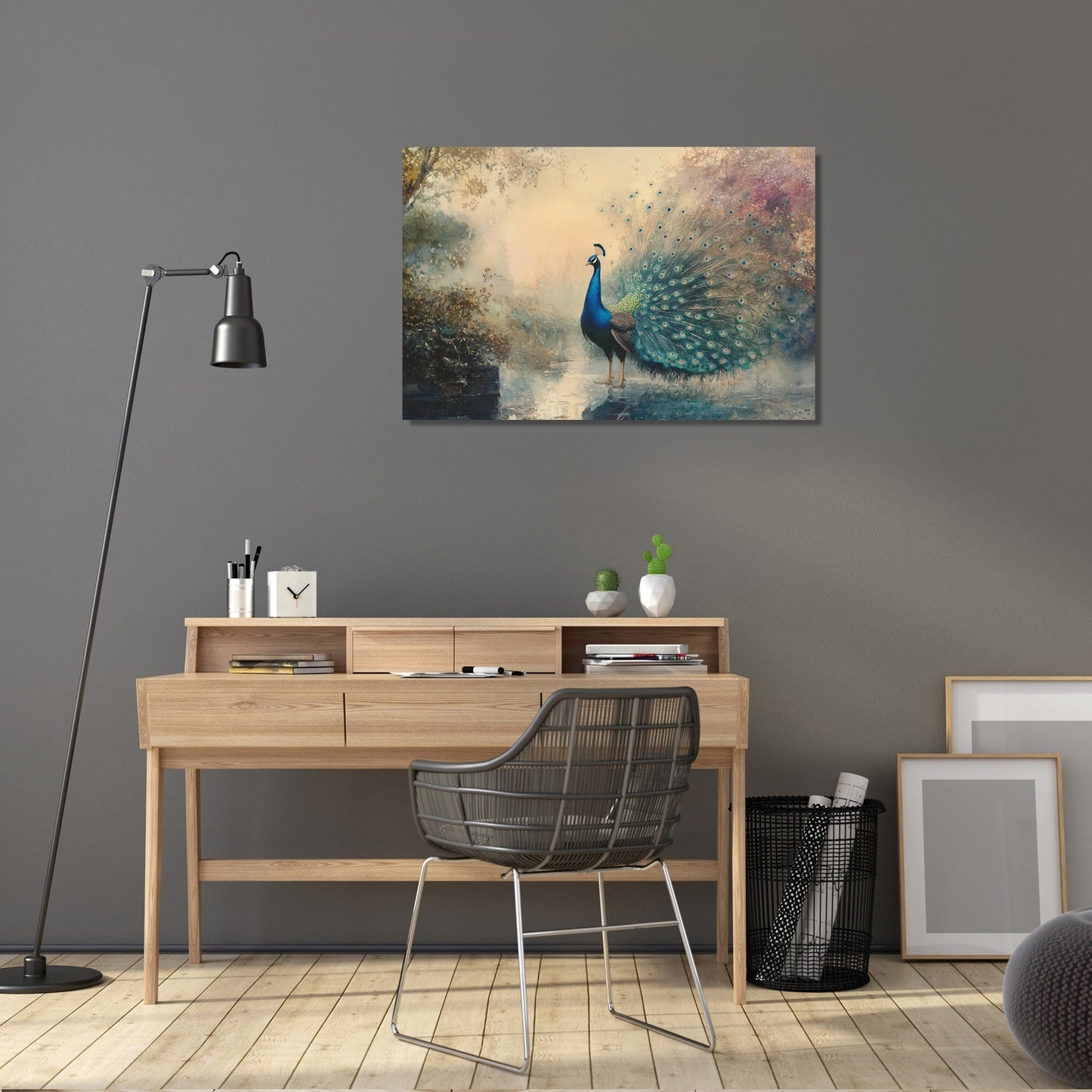 Peacock Tranquility Sunrise Canvas