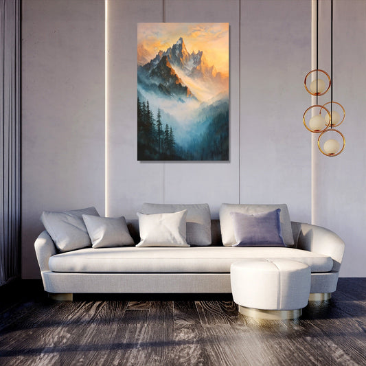 Misty Mountain Sunrise Canvas