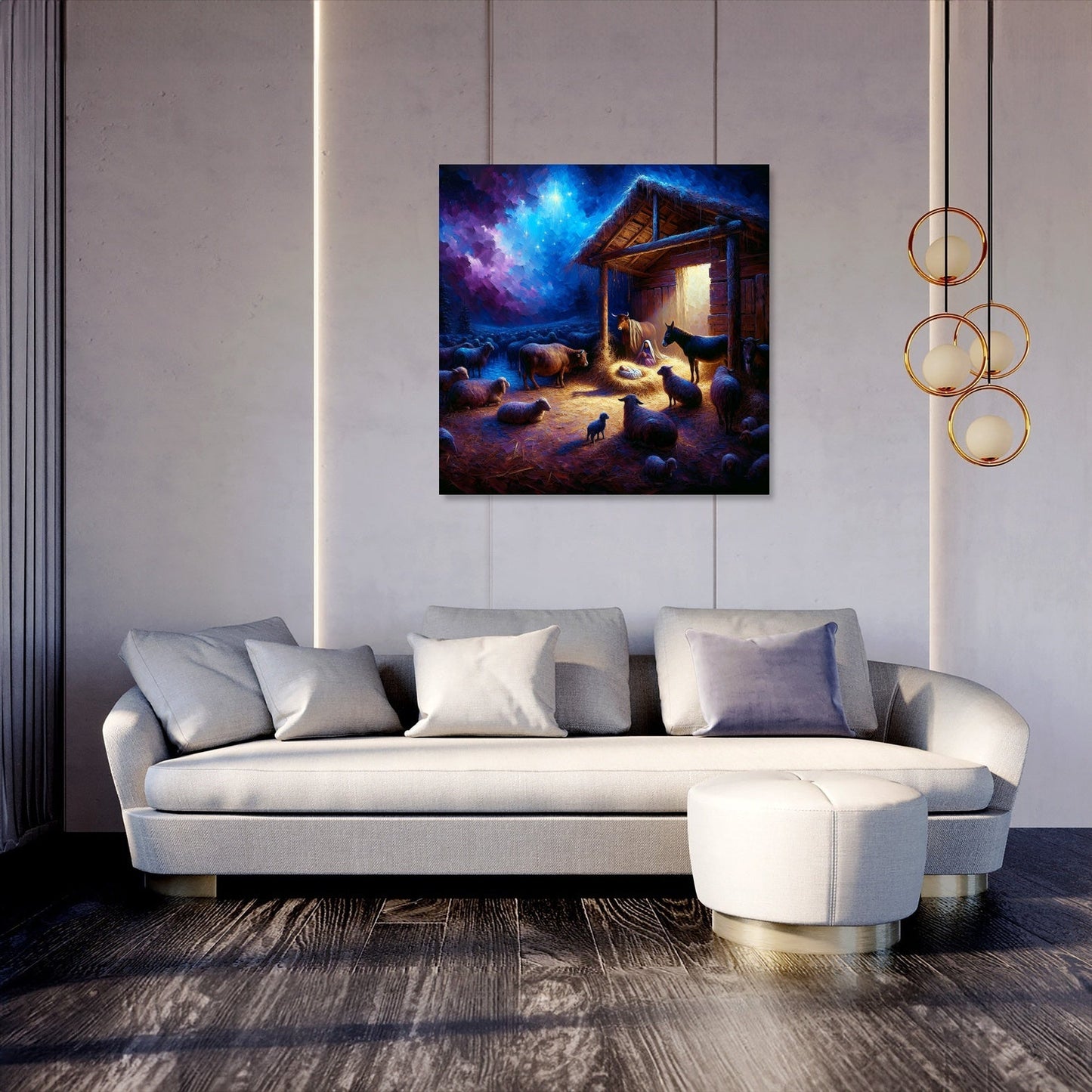 Divine Nativity Night Canvas
