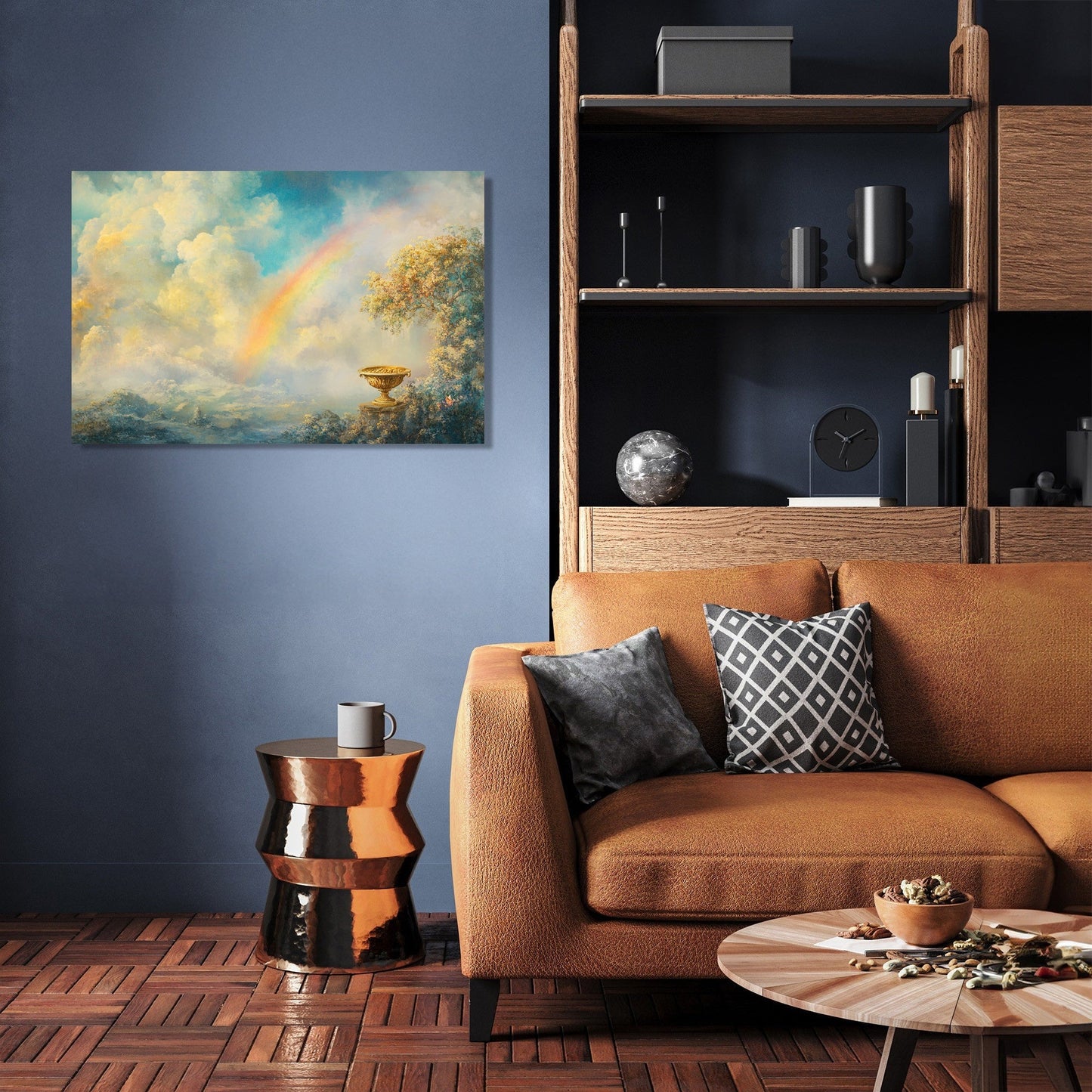 Rainbow and Gold Canvas