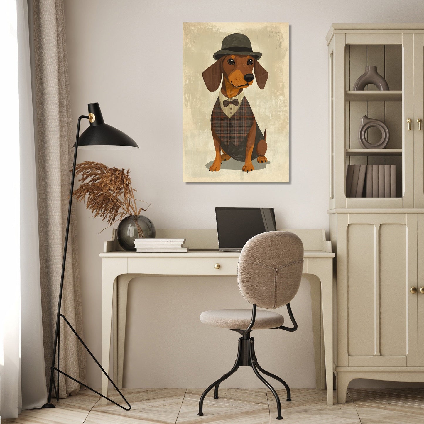 Dachshund's Dapper Canvas
