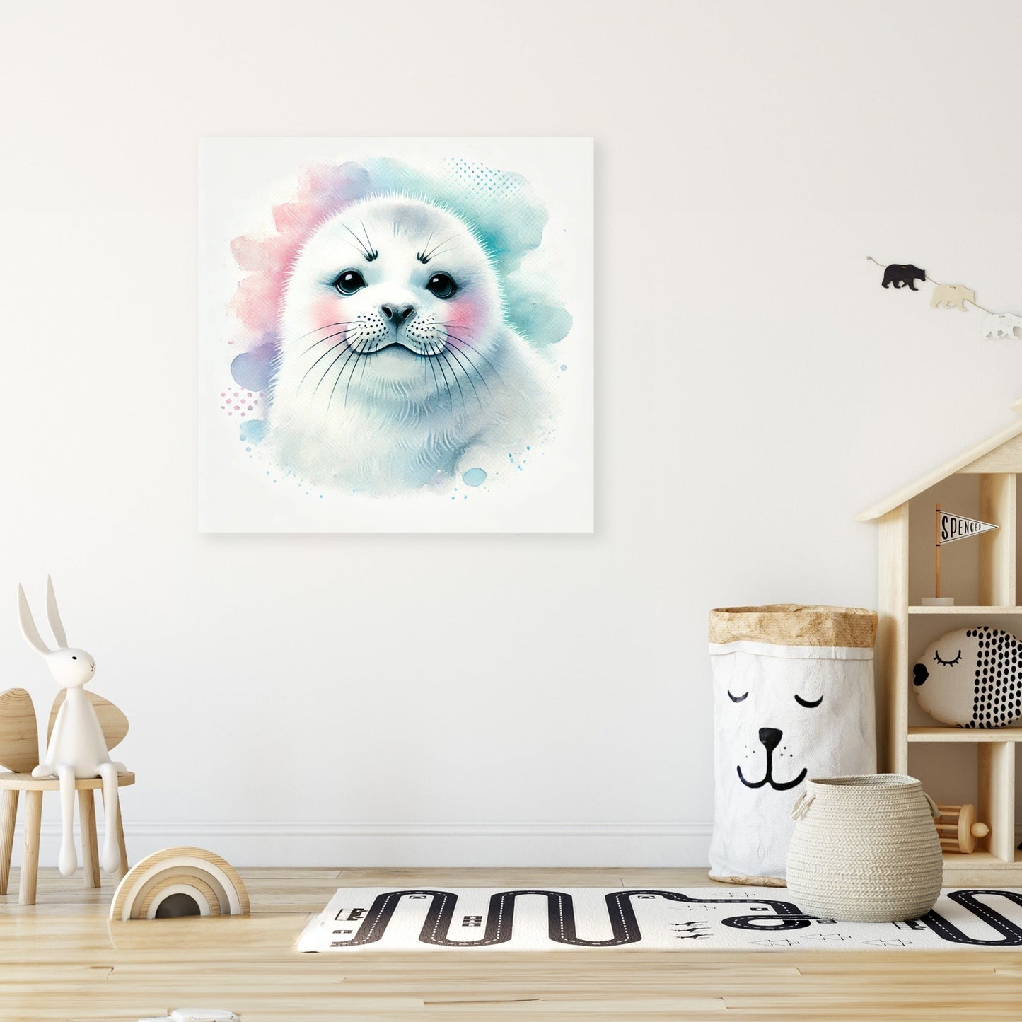 Smiling Harp Seal Canvas