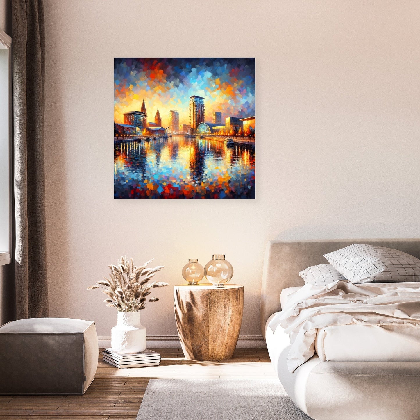 Manchester Salford Quays Sunset Canvas