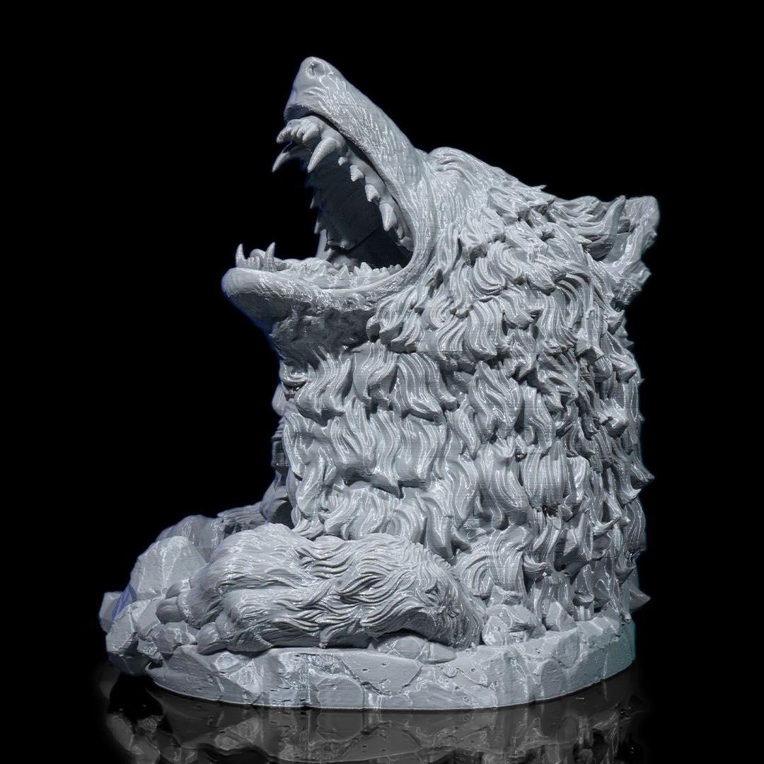 Colossal Wolf Head Dice Tower – 3D Printed RPG Dice Roller