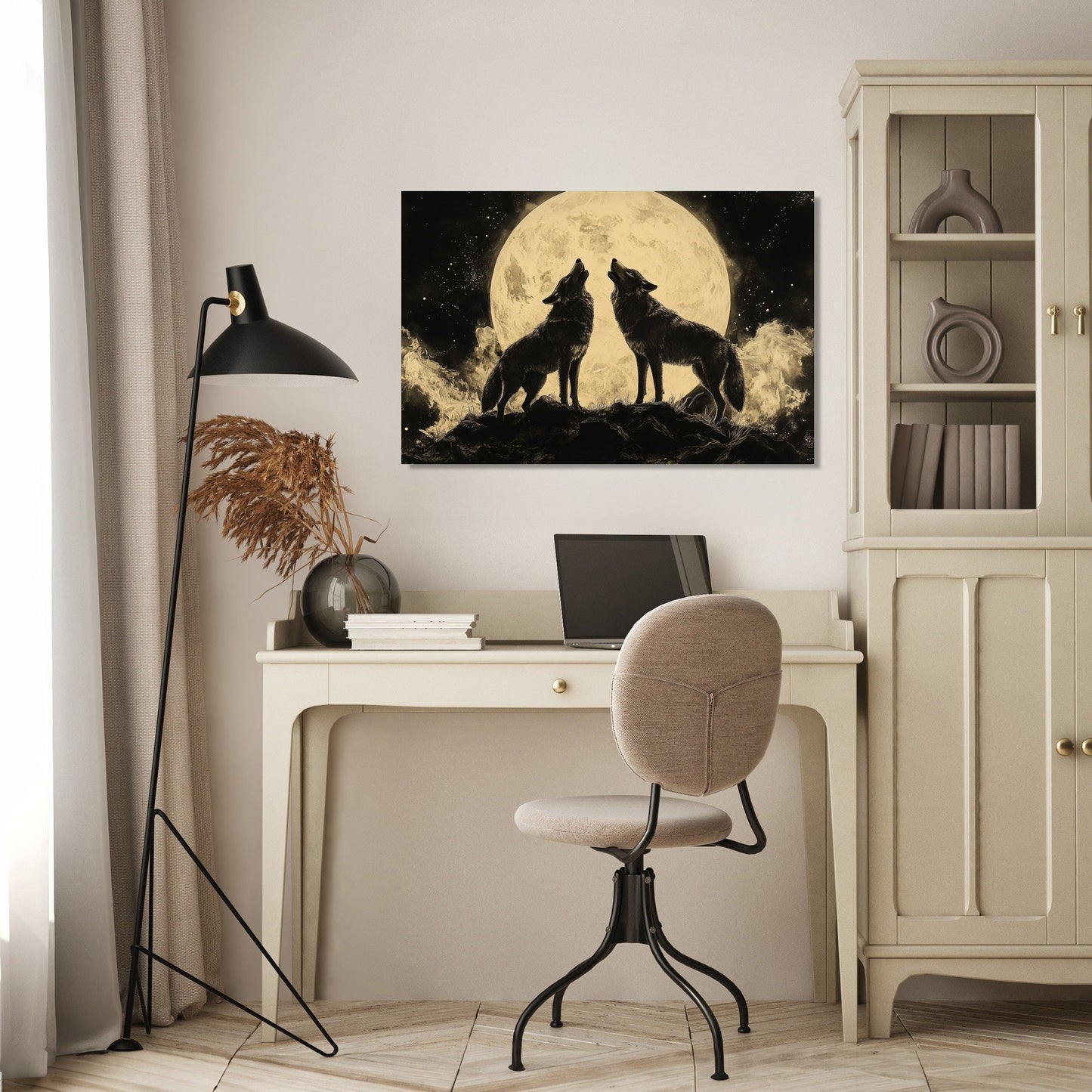 Lunar Serenade Wolves Canvas
