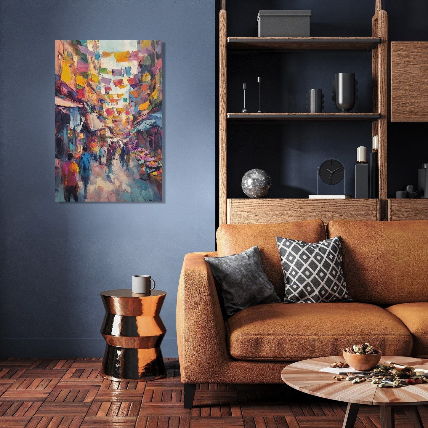 Vibrant Marketplace Canvas