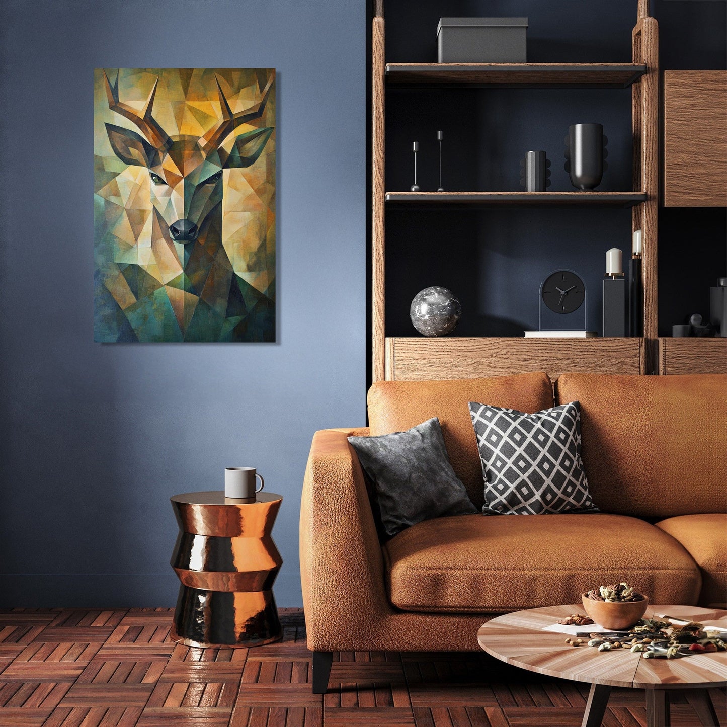 Noble Deer Geometric Canvas