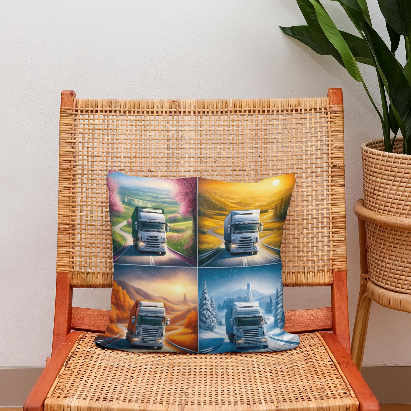 Seasons of the Road Cotton Cushion
