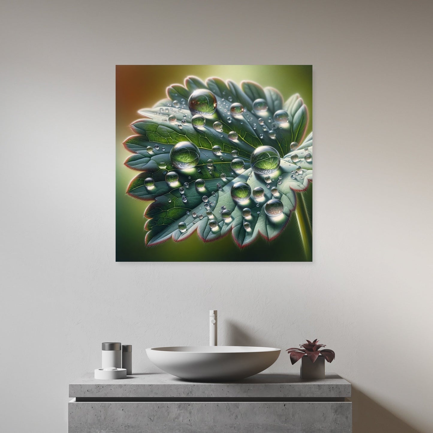 Rain-Kissed Leaf Canvas