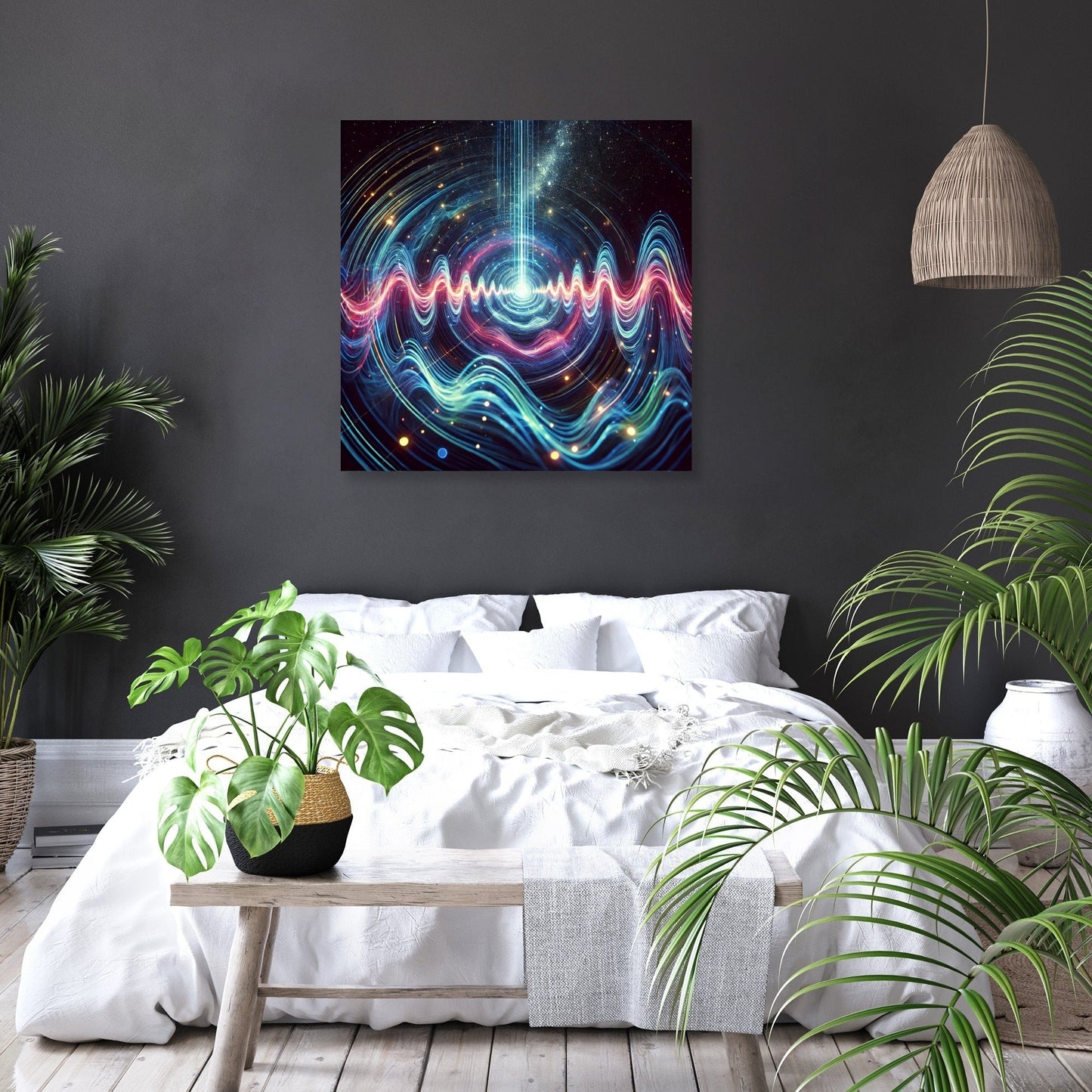 Cosmic Energy Waves Canvas