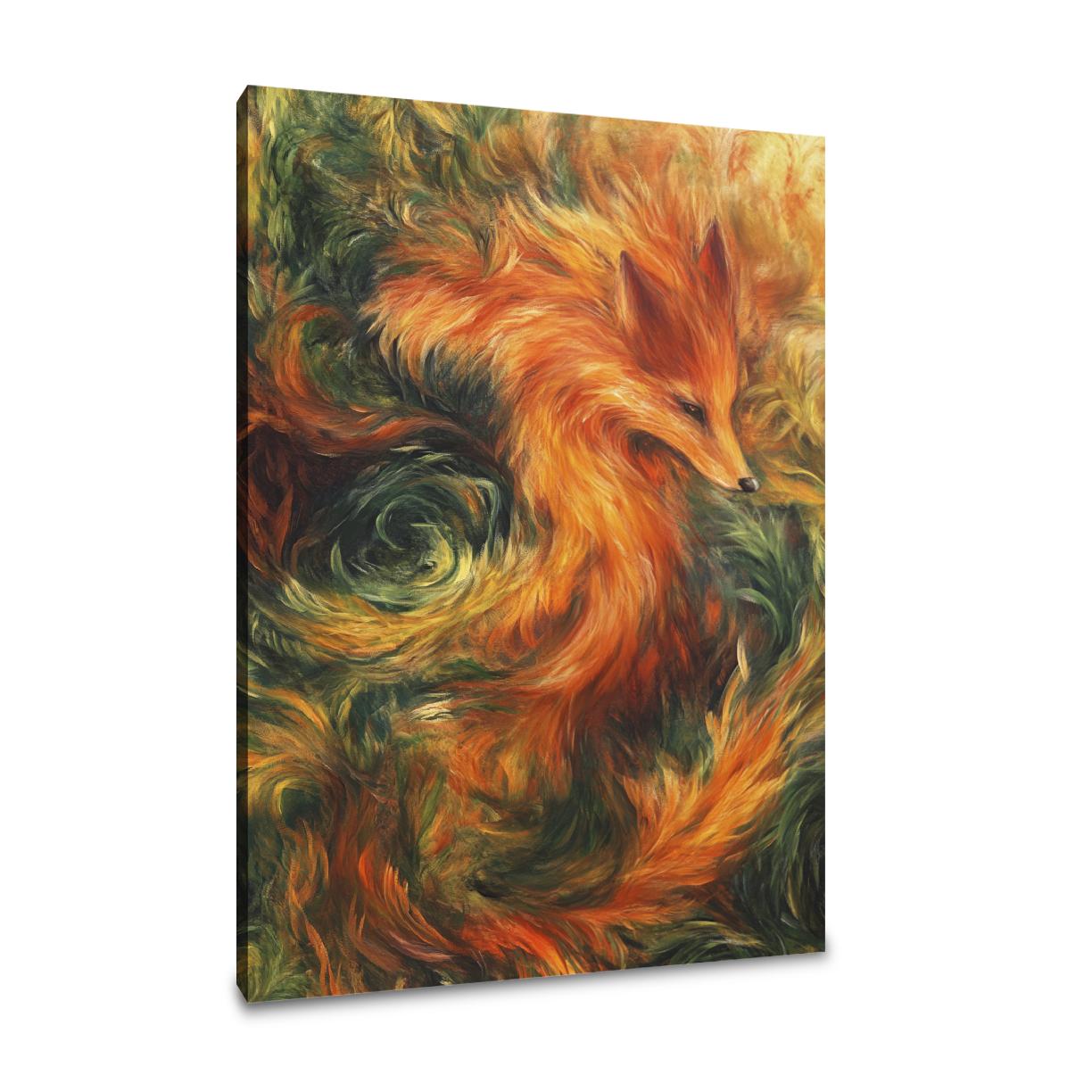 Fox in the Brush Canvas