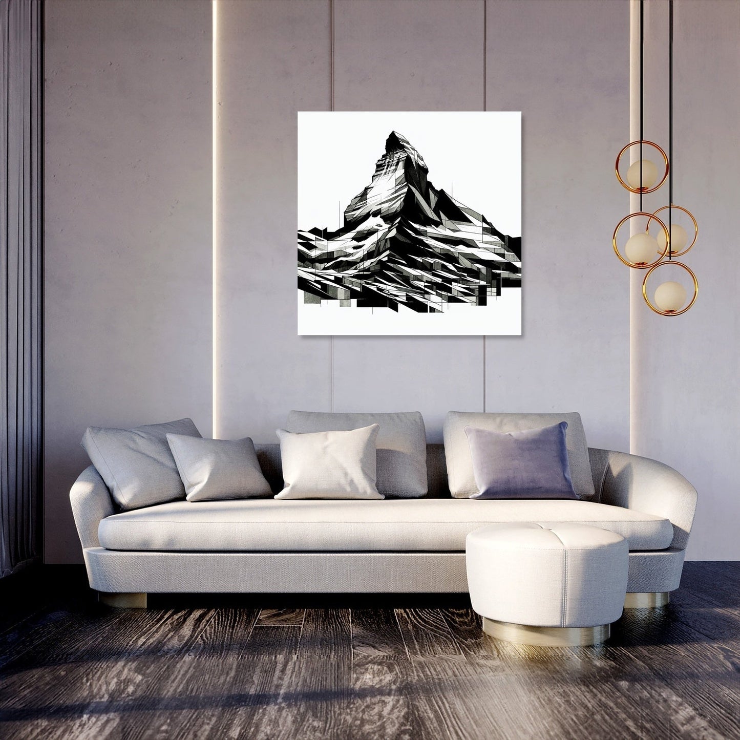 Matterhorn Cubist Shadow Canvas