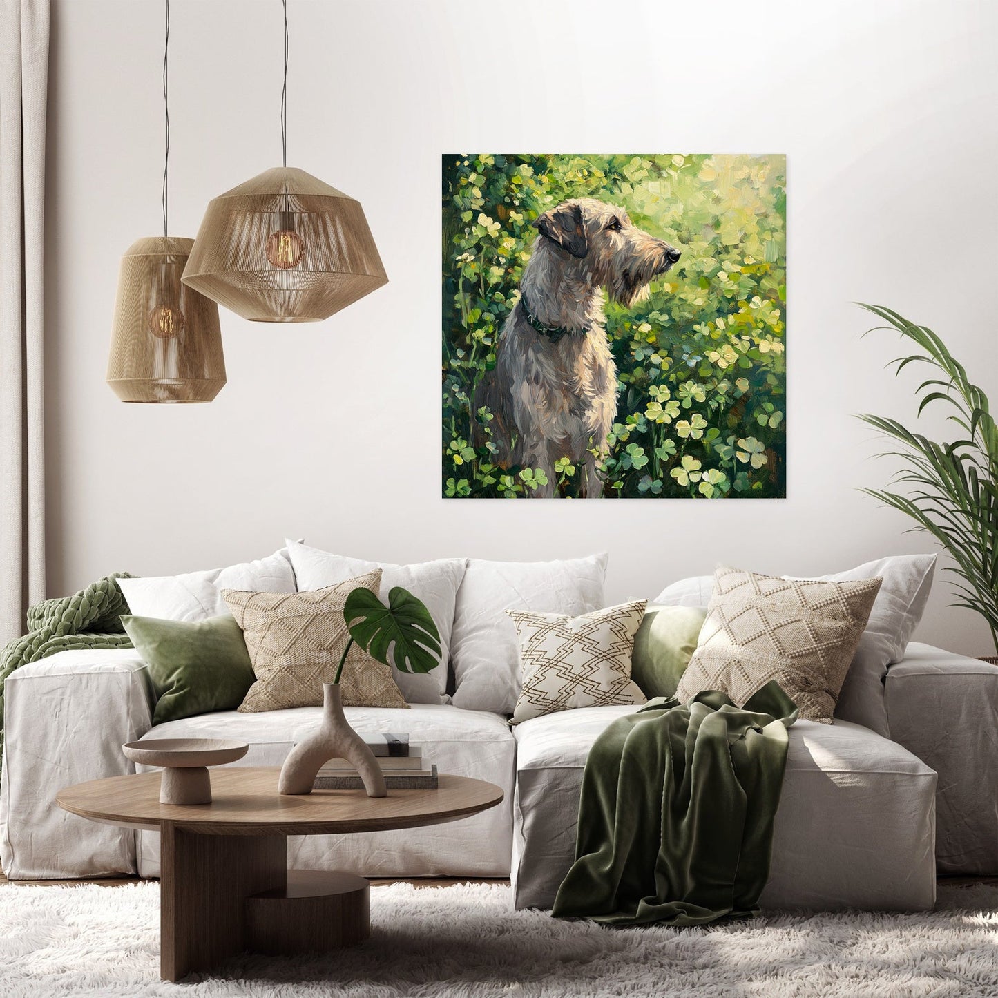 Irish Wolfhound in Clover Canvas
