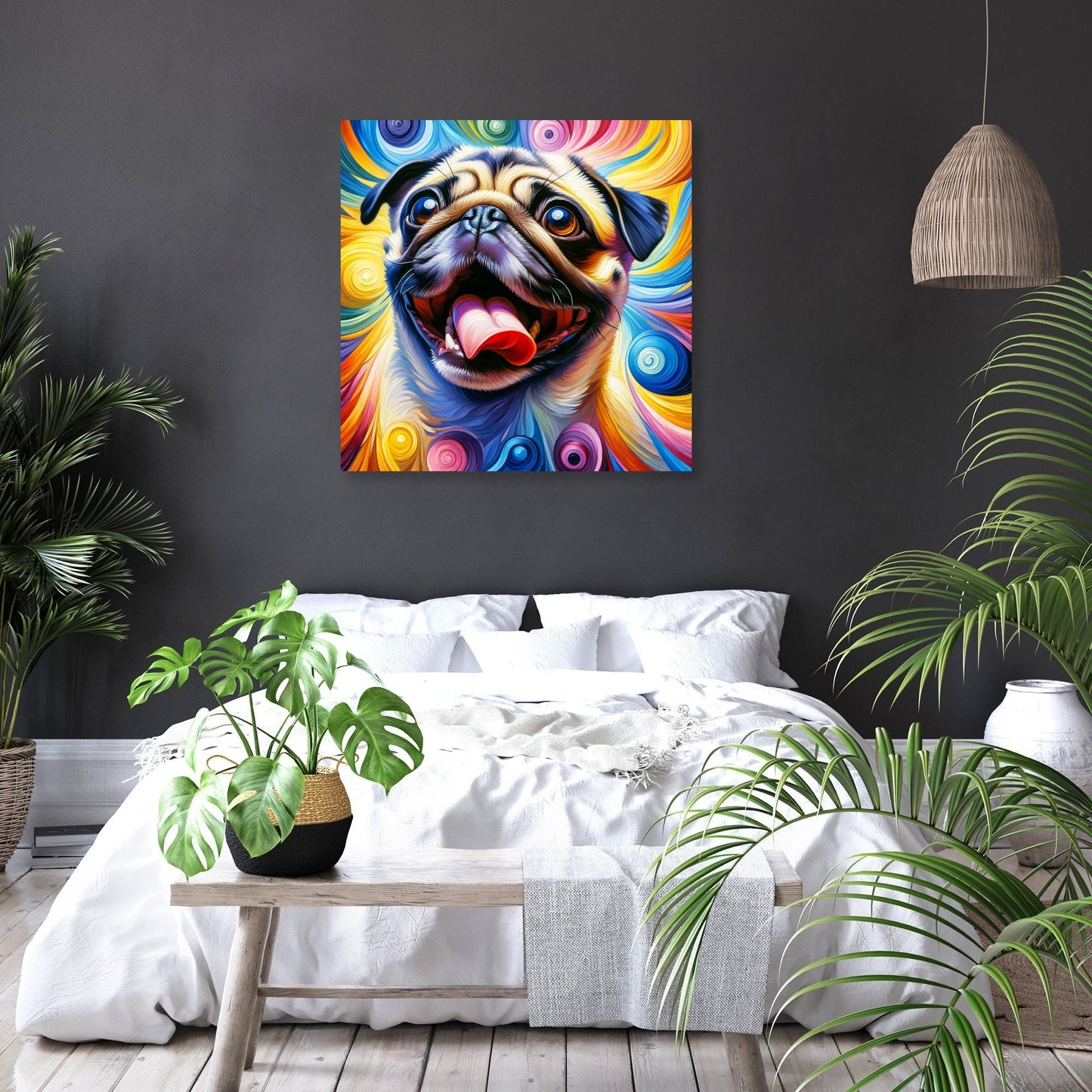 Jubilant Pug Frolic Canvas