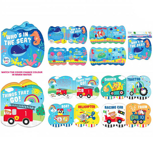 Baby's Fun Colour-Changing Bath Book in 2 Assorted Designs