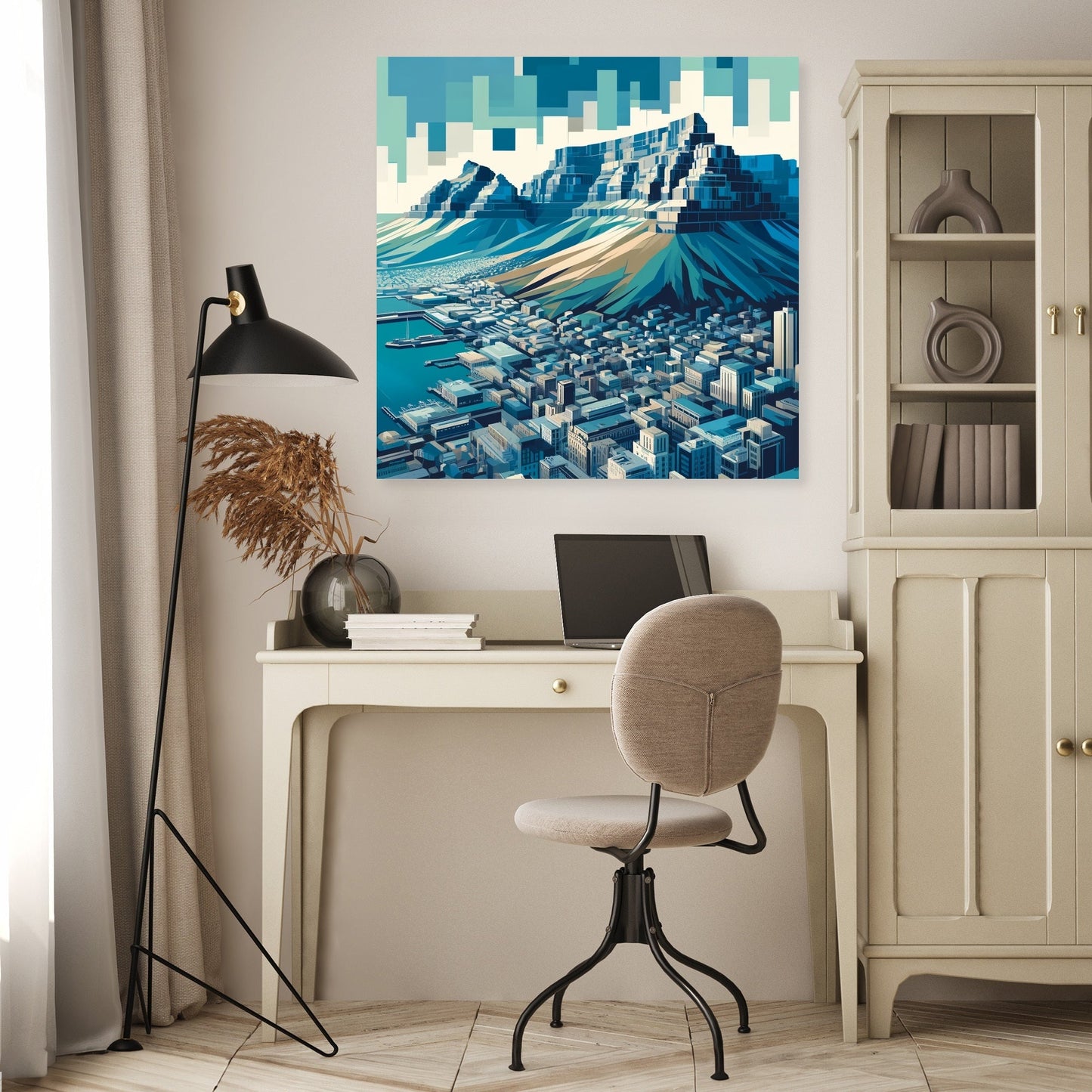 Table Mountain Cubist Canvas