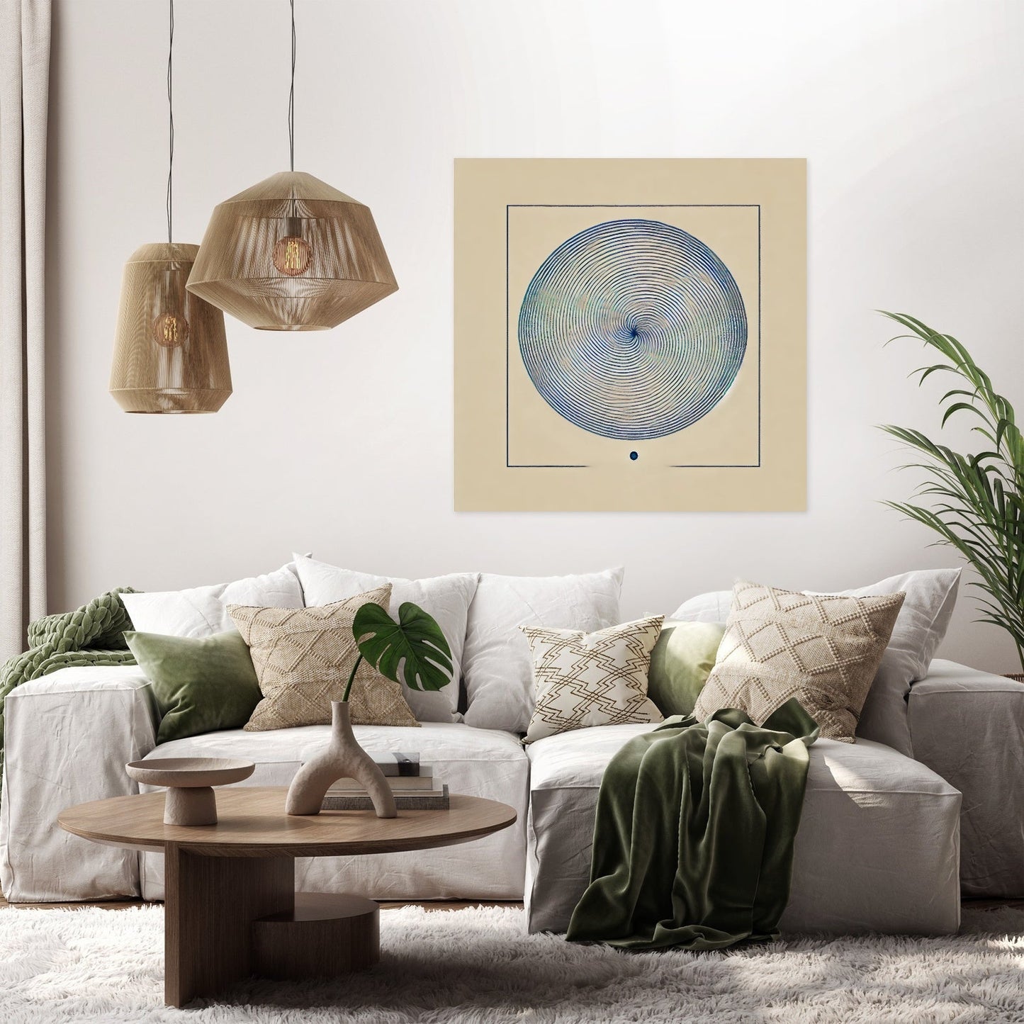 Tranquil Blue Spiral Canvas