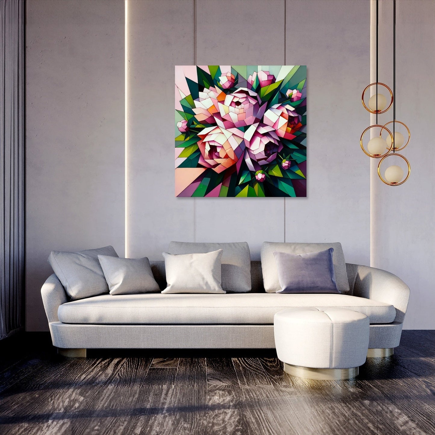 Peony Mosaic Canvas