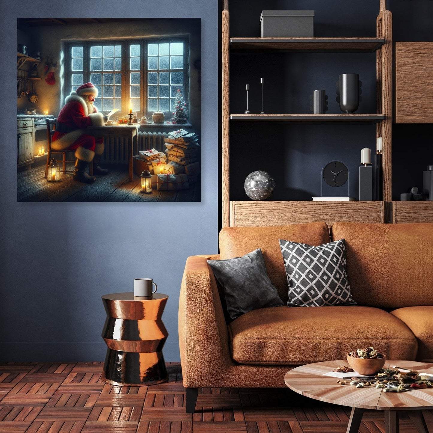 Santa's Reflective Christmas Eve Canvas