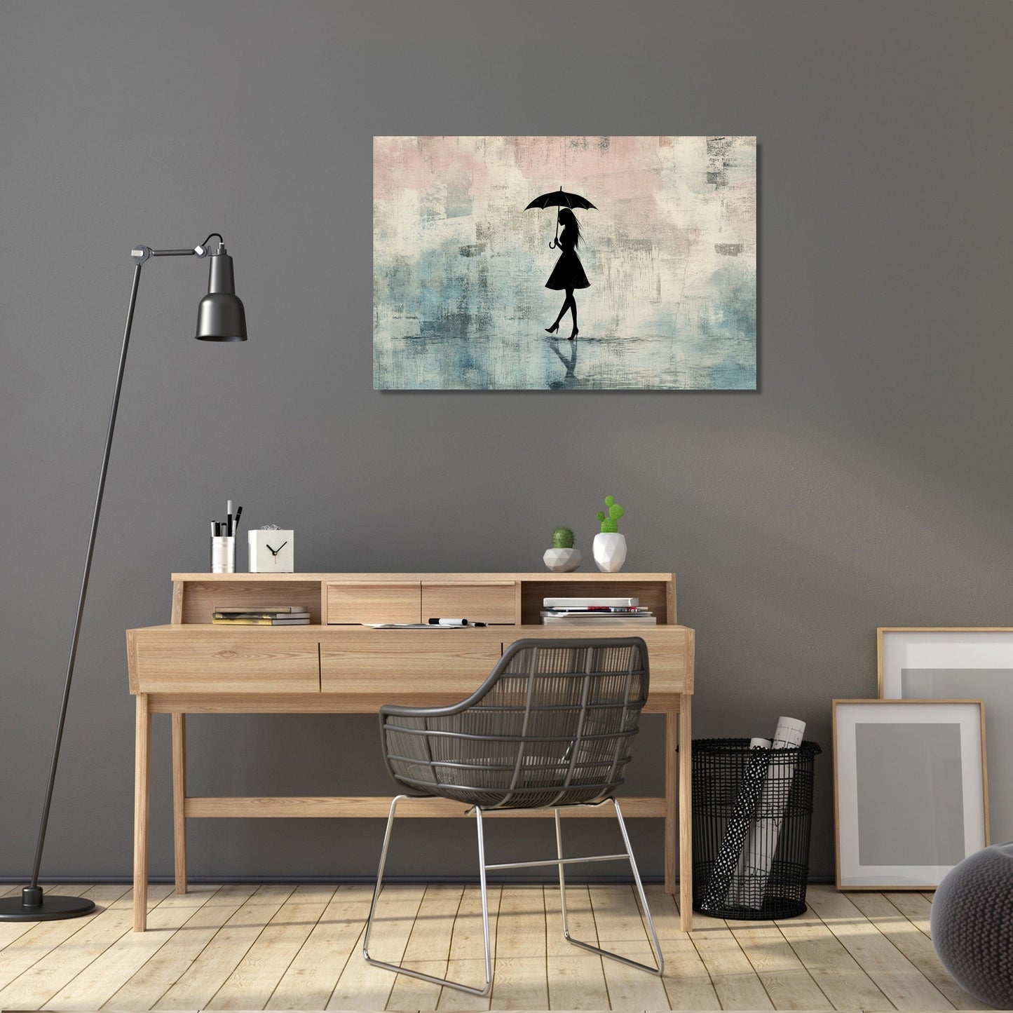 Woman with Umbrella Canvas