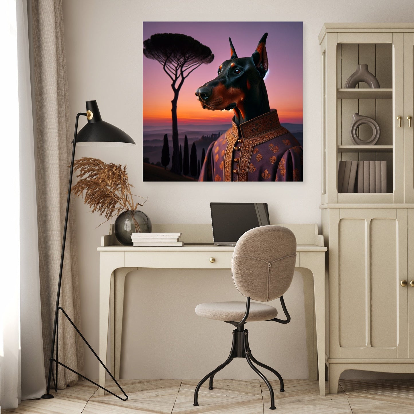 Dusk's Regal Doberman Canvas