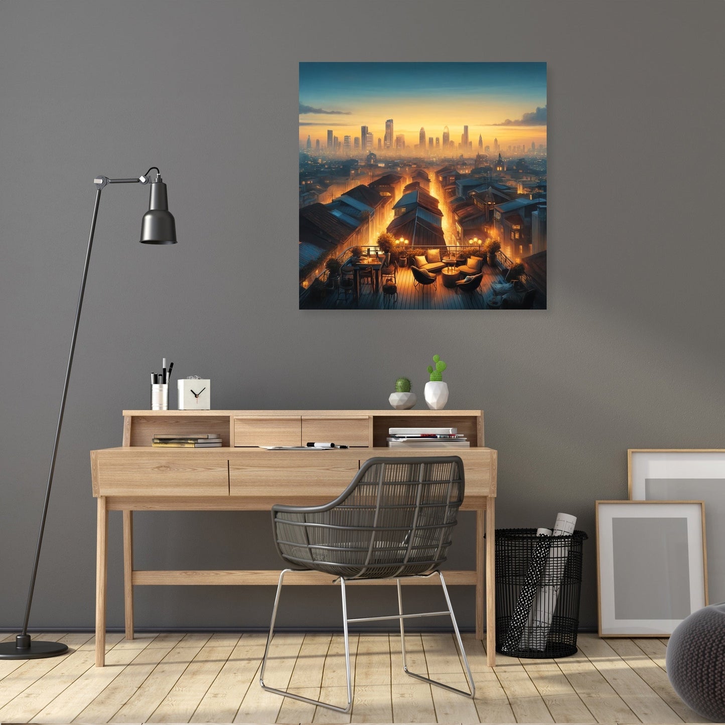 Dusk Over Rooftops Canvas