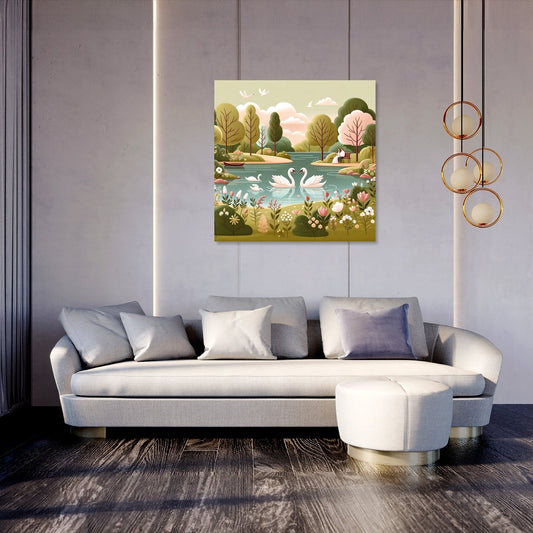 Swan Lake Romance Canvas