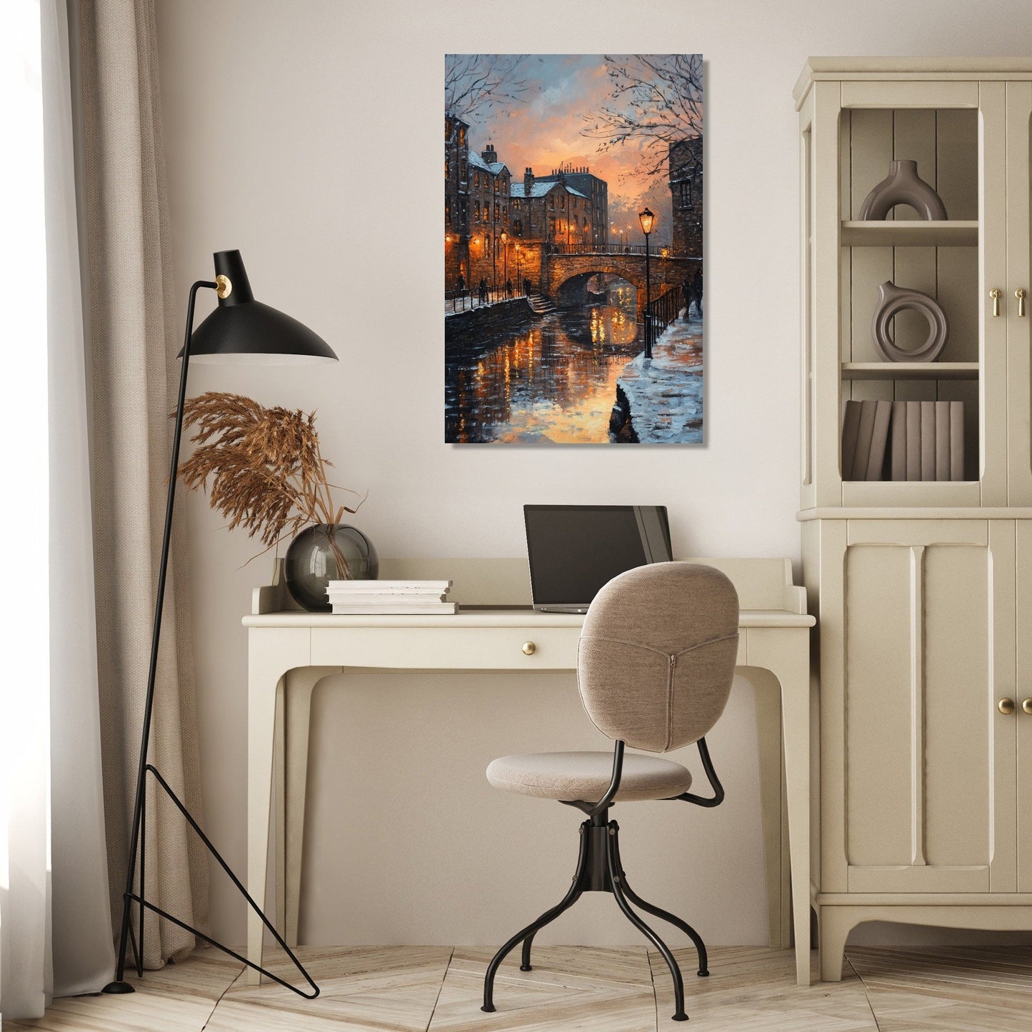 Industrial Sunset Chaos Canvas
