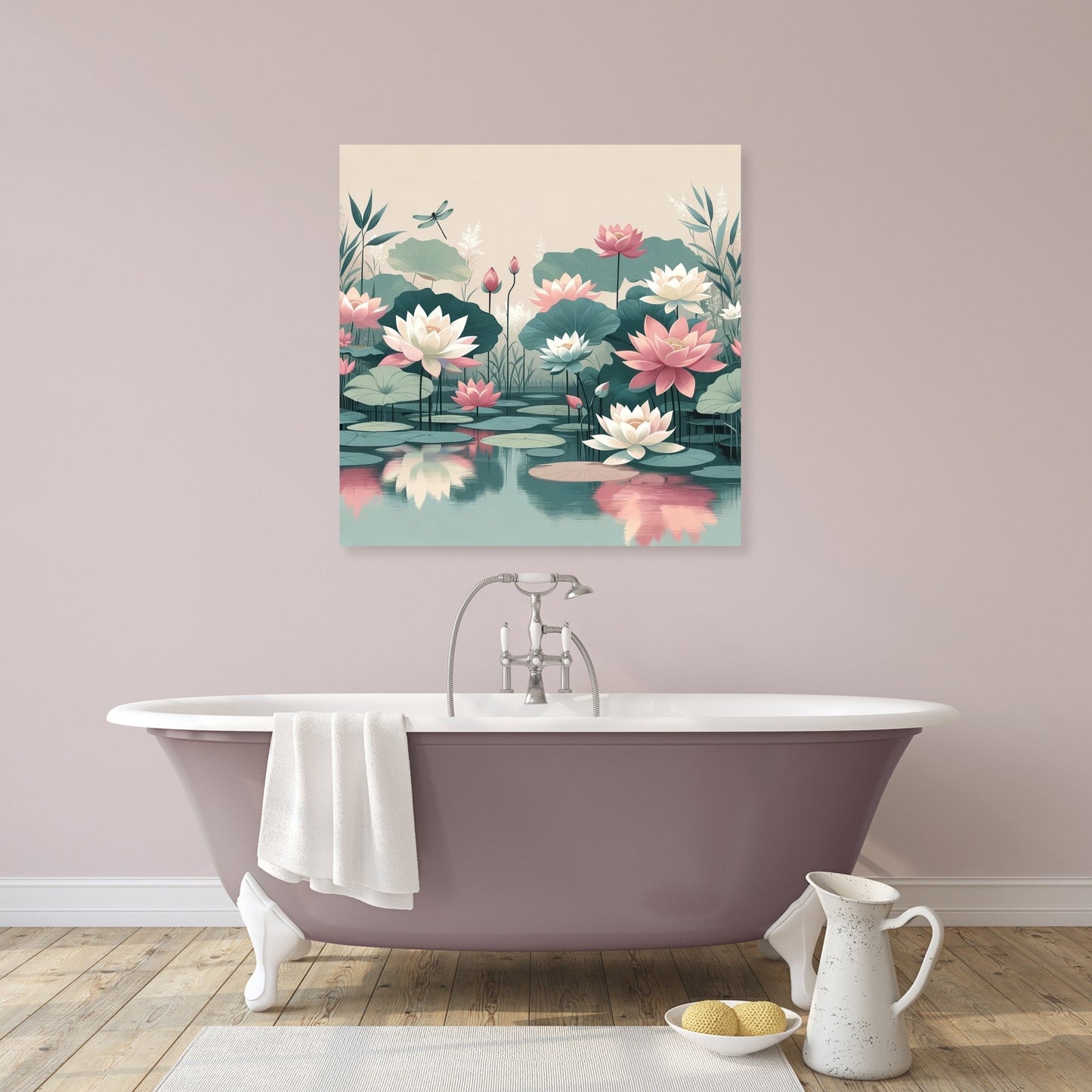 Lotus Pond Tranquility Canvas