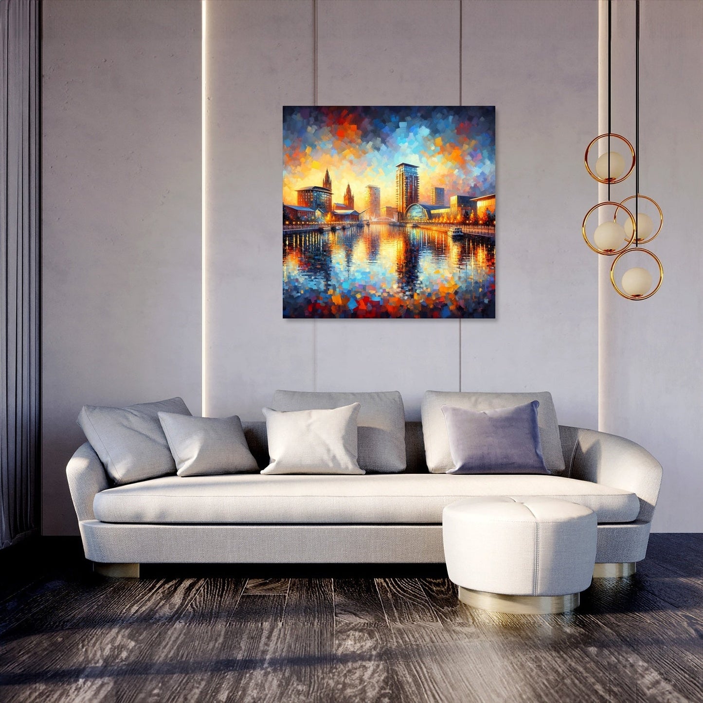 Manchester Salford Quays Sunset Canvas