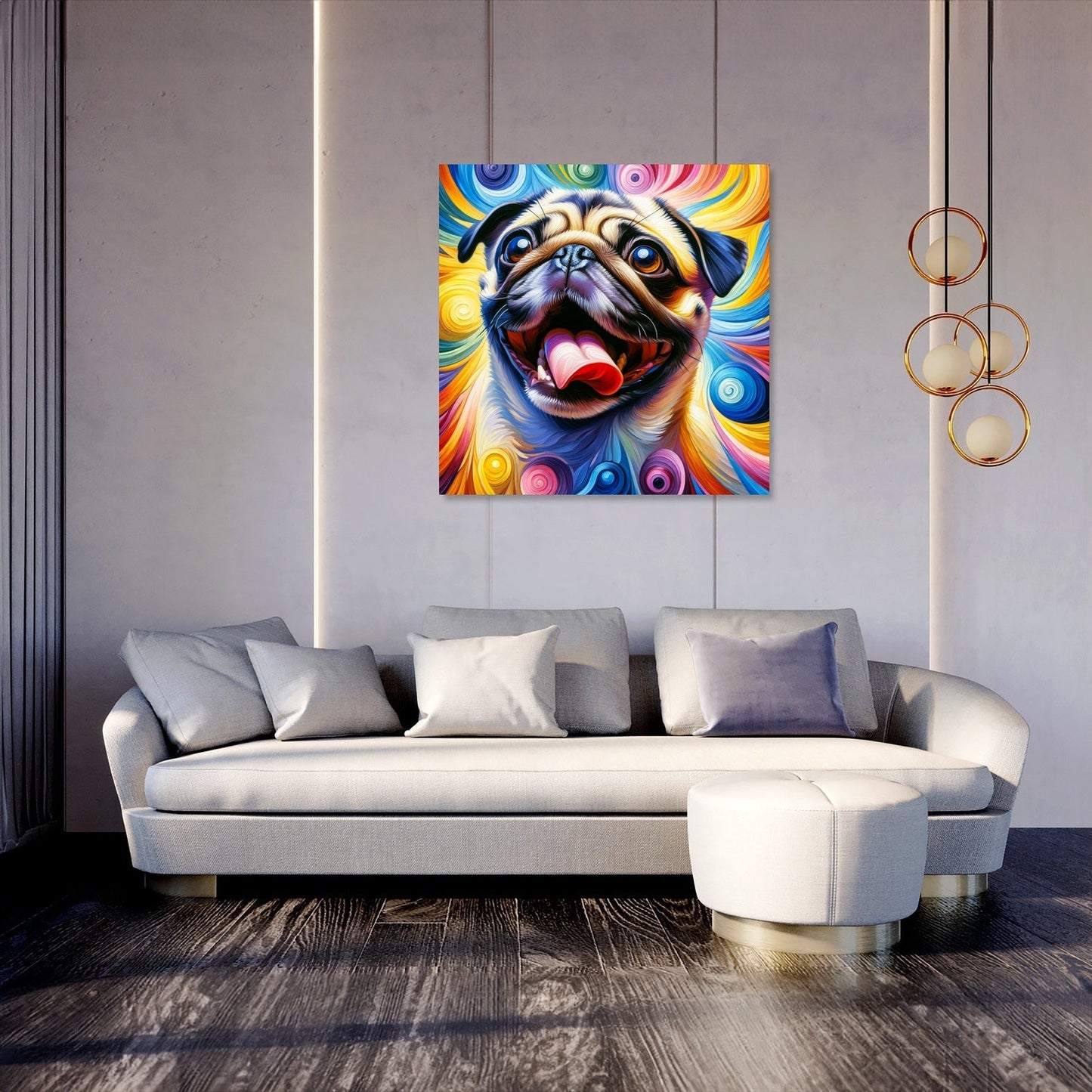 Jubilant Pug Frolic Canvas