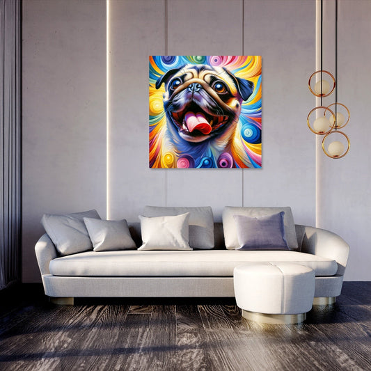 Jubilant Pug Frolic Canvas