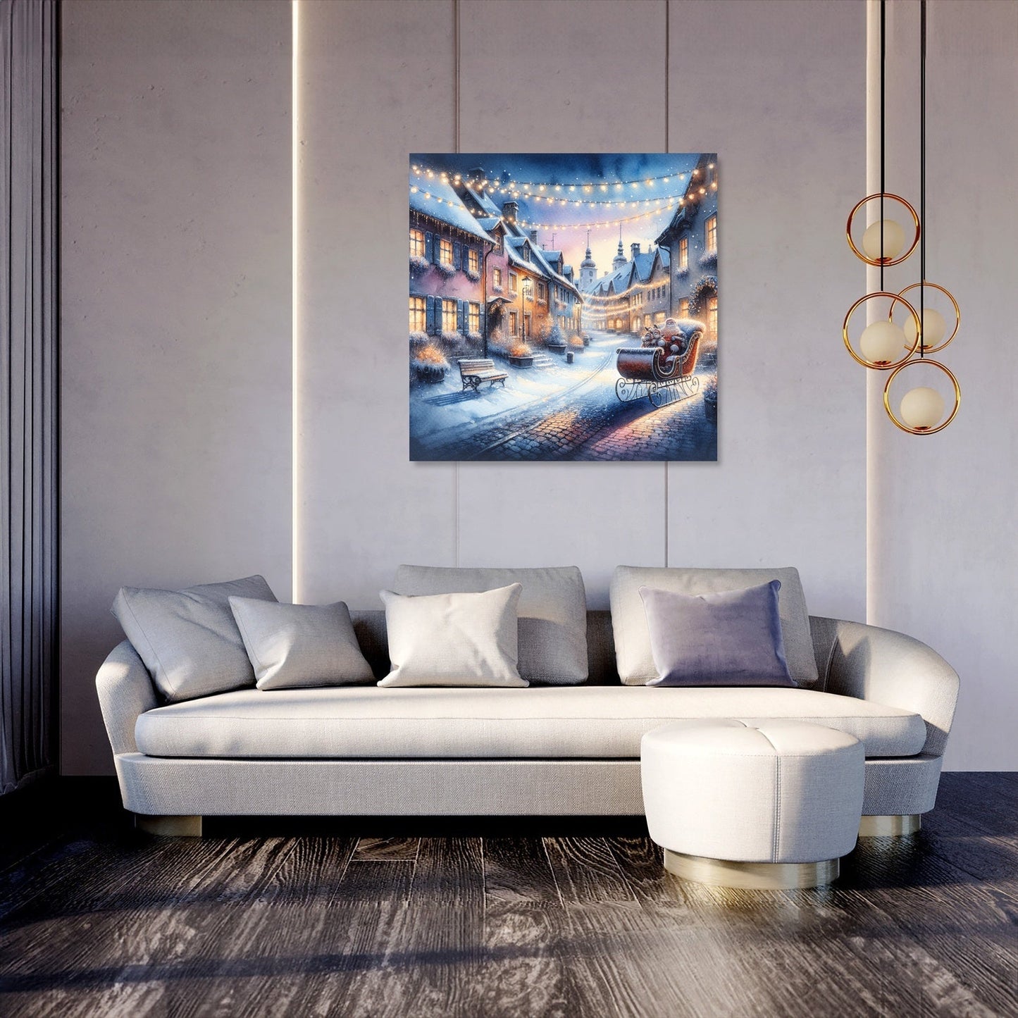 Melancholic Winter's Reflection Canvas