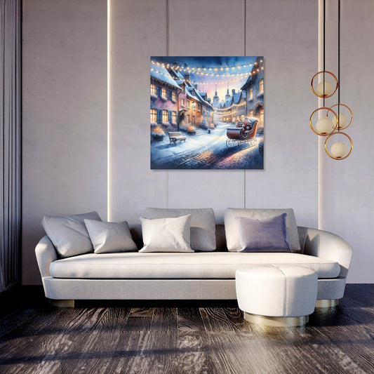 Melancholic Winter's Reflection Canvas