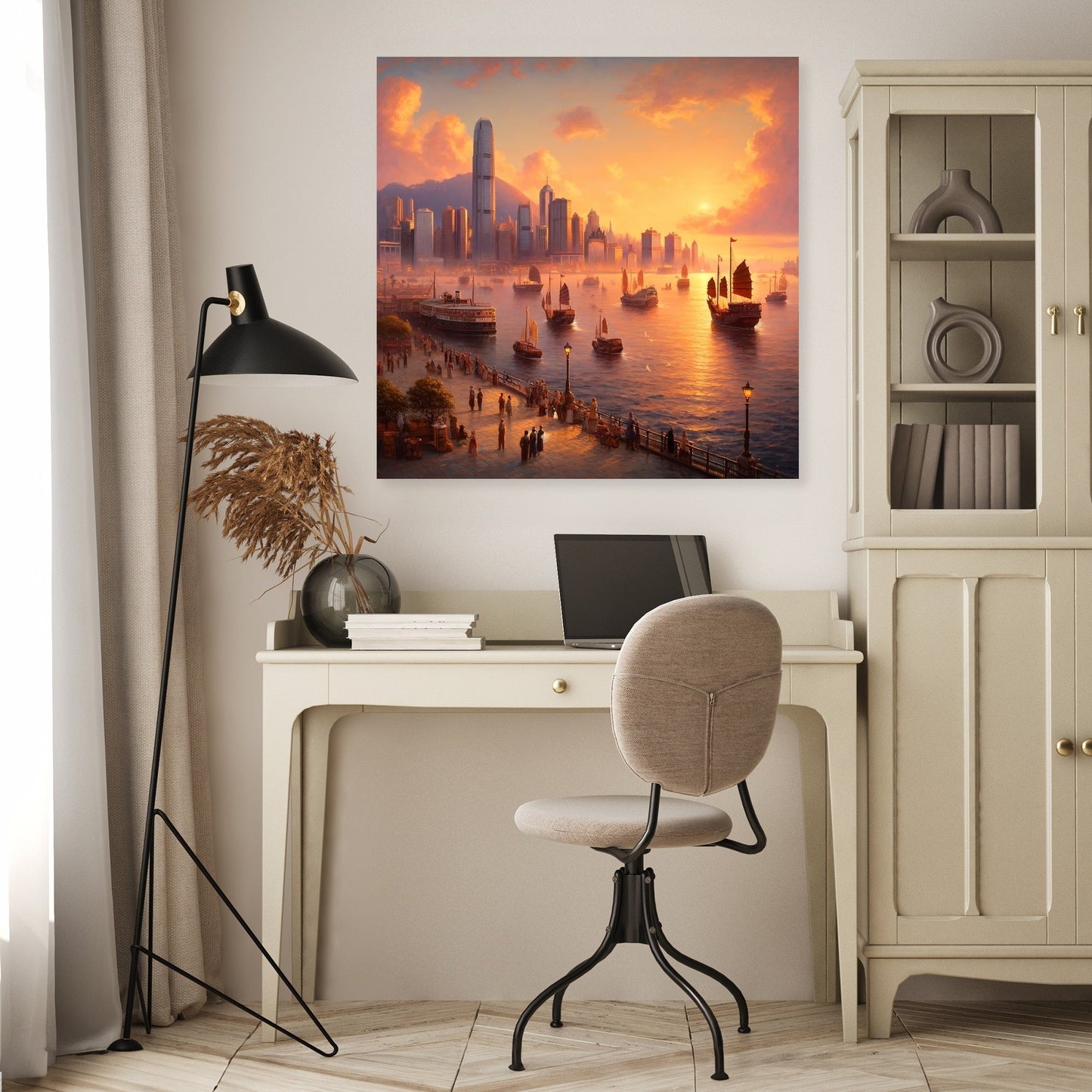 Sunset Over Victoria Harbour Canvas