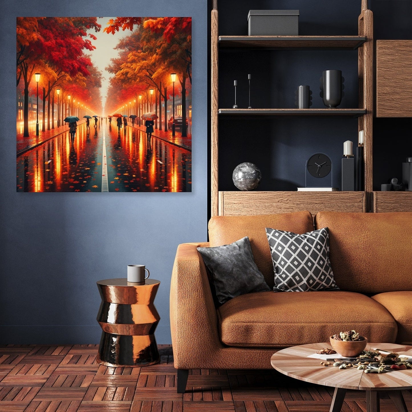 Autumn Rain Reflections Canvas