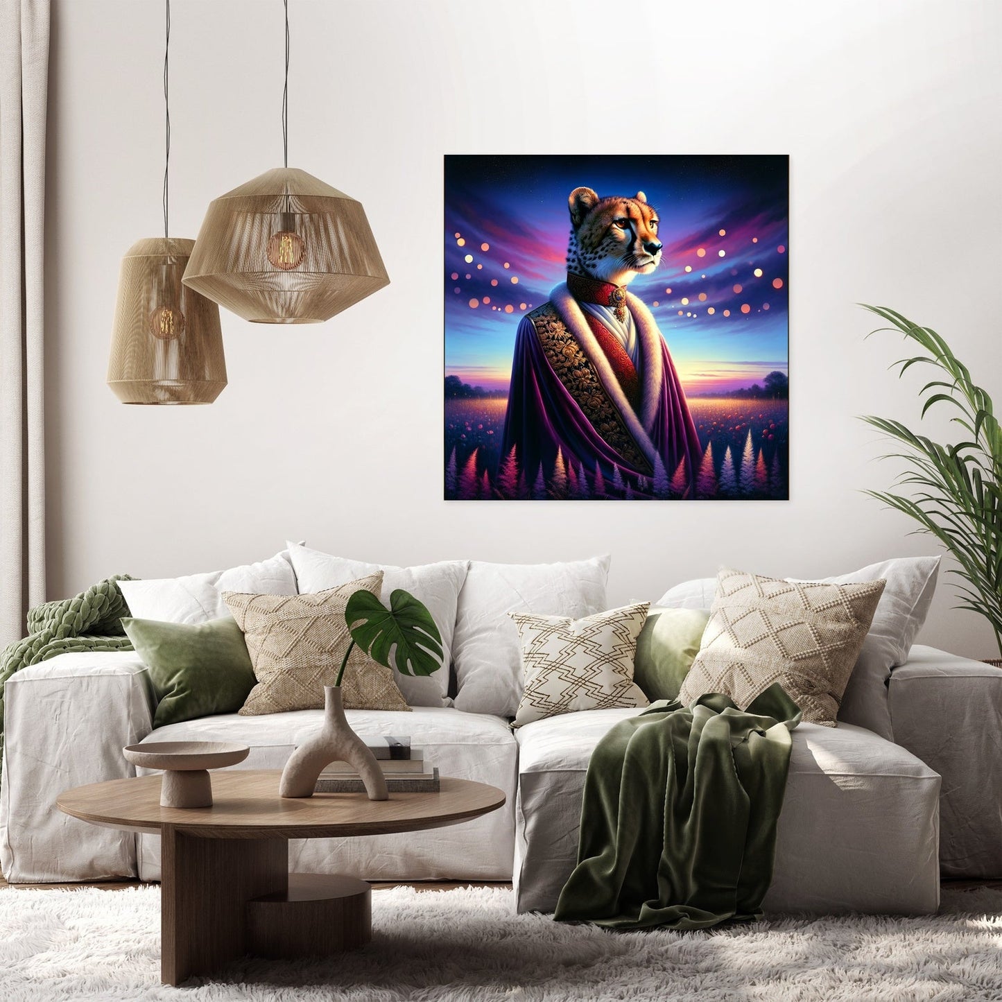 Regal Cheetah Dusk Royalty Canvas