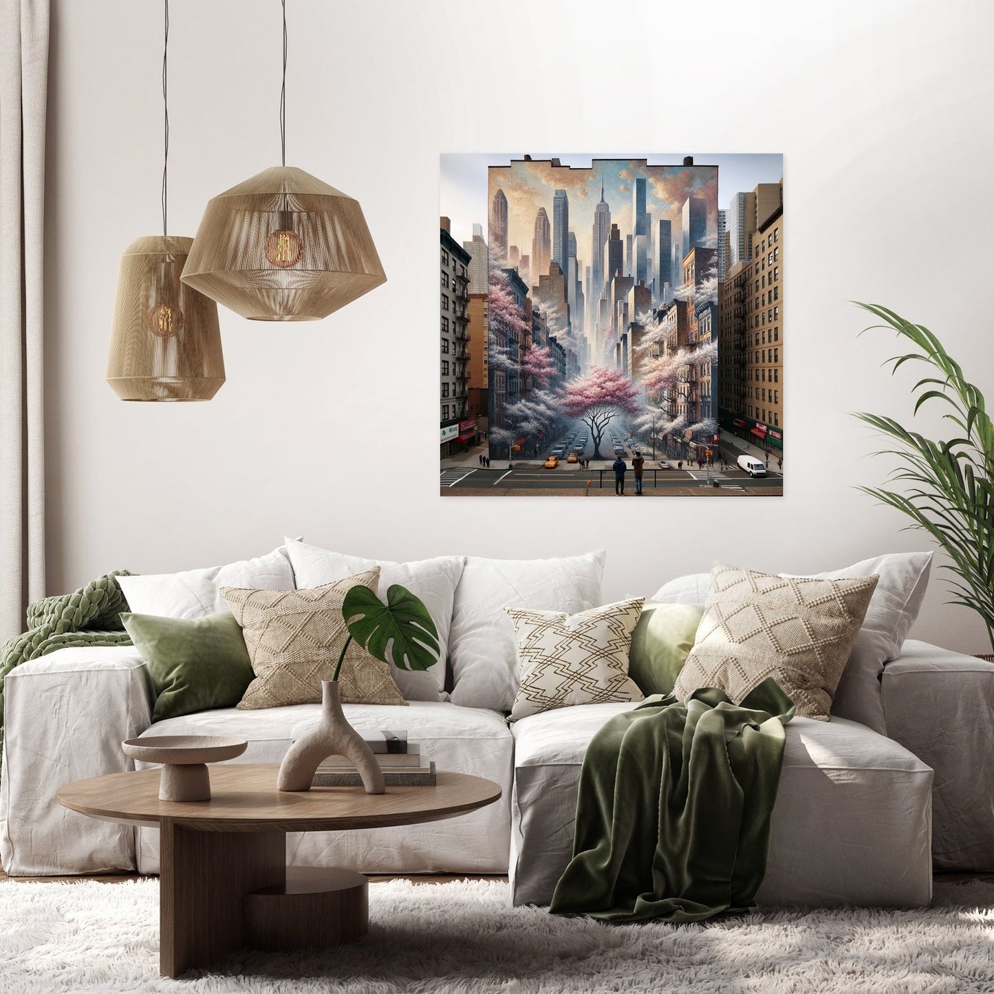 Skyline Blossoms Canvas