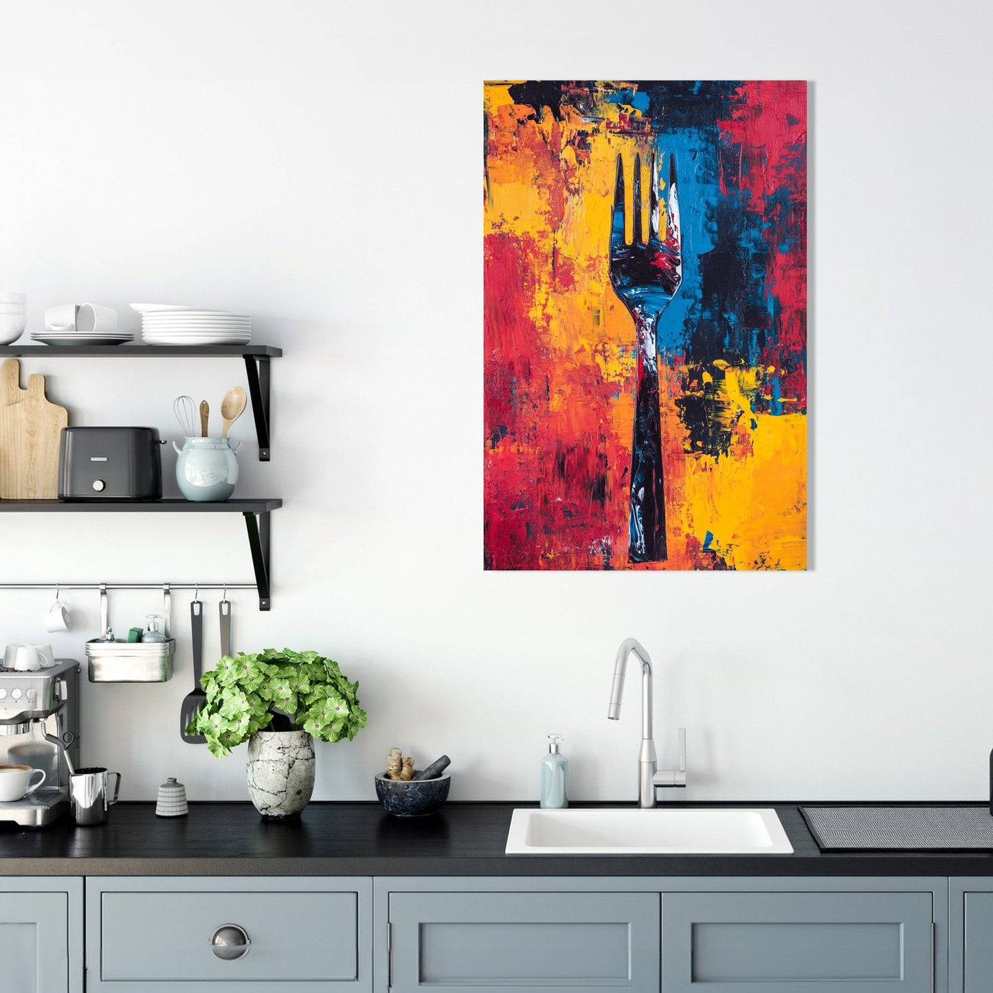Fork in Colour Canvas