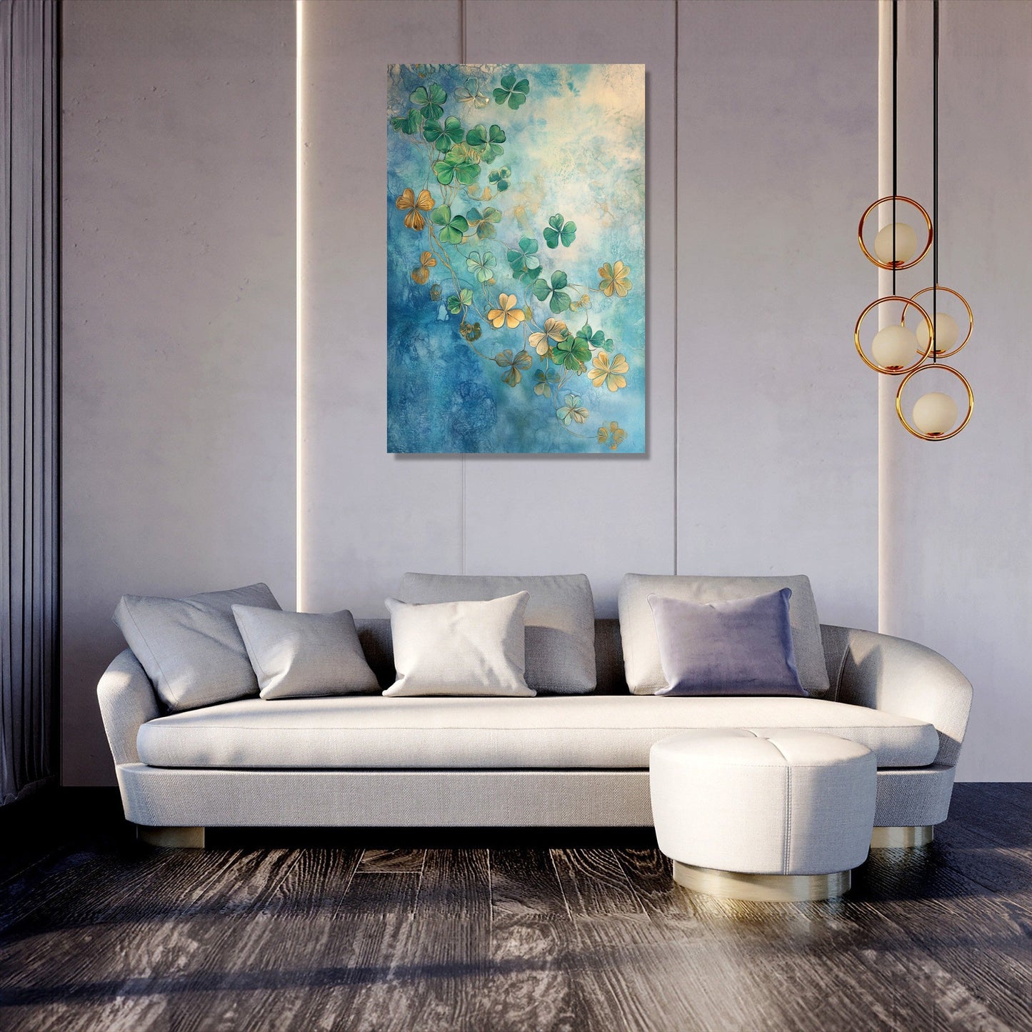 Illuminated Clover Canvas