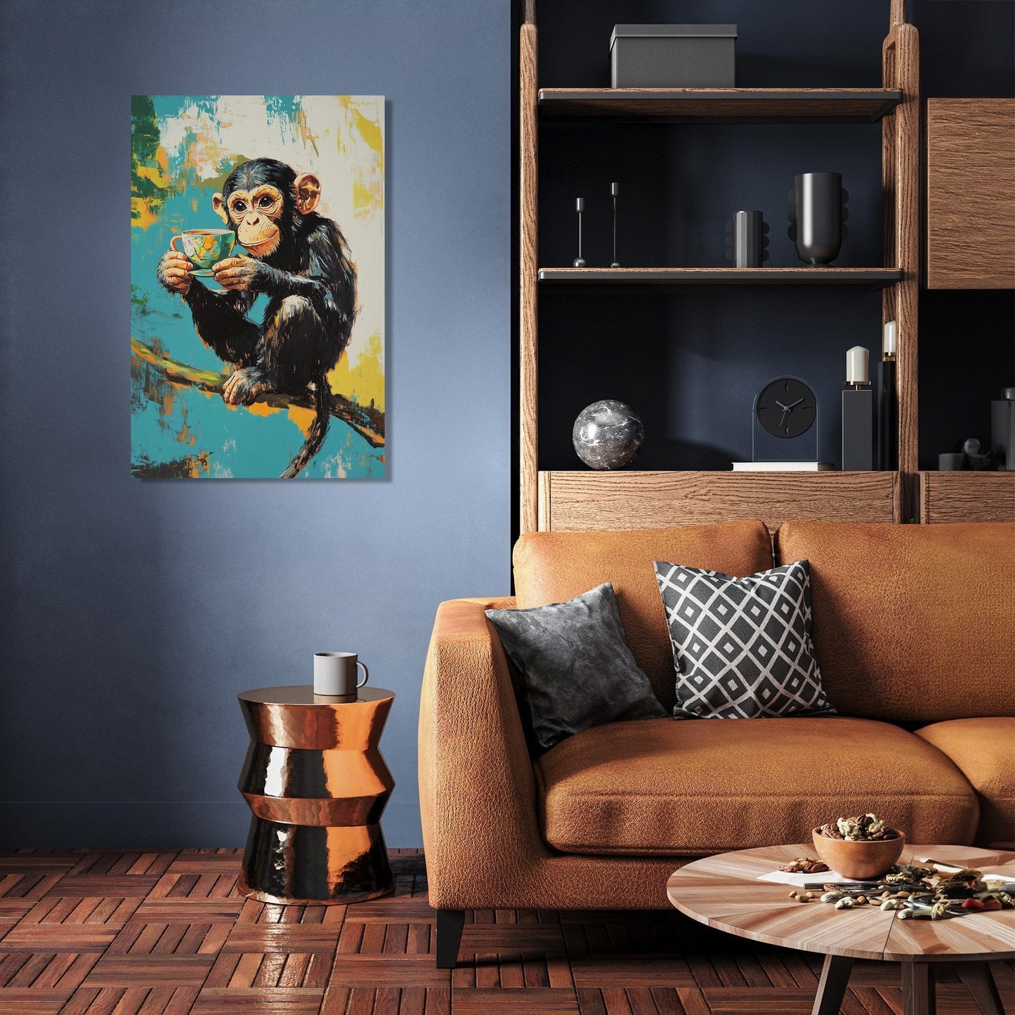Morning Brew Monkey Canvas
