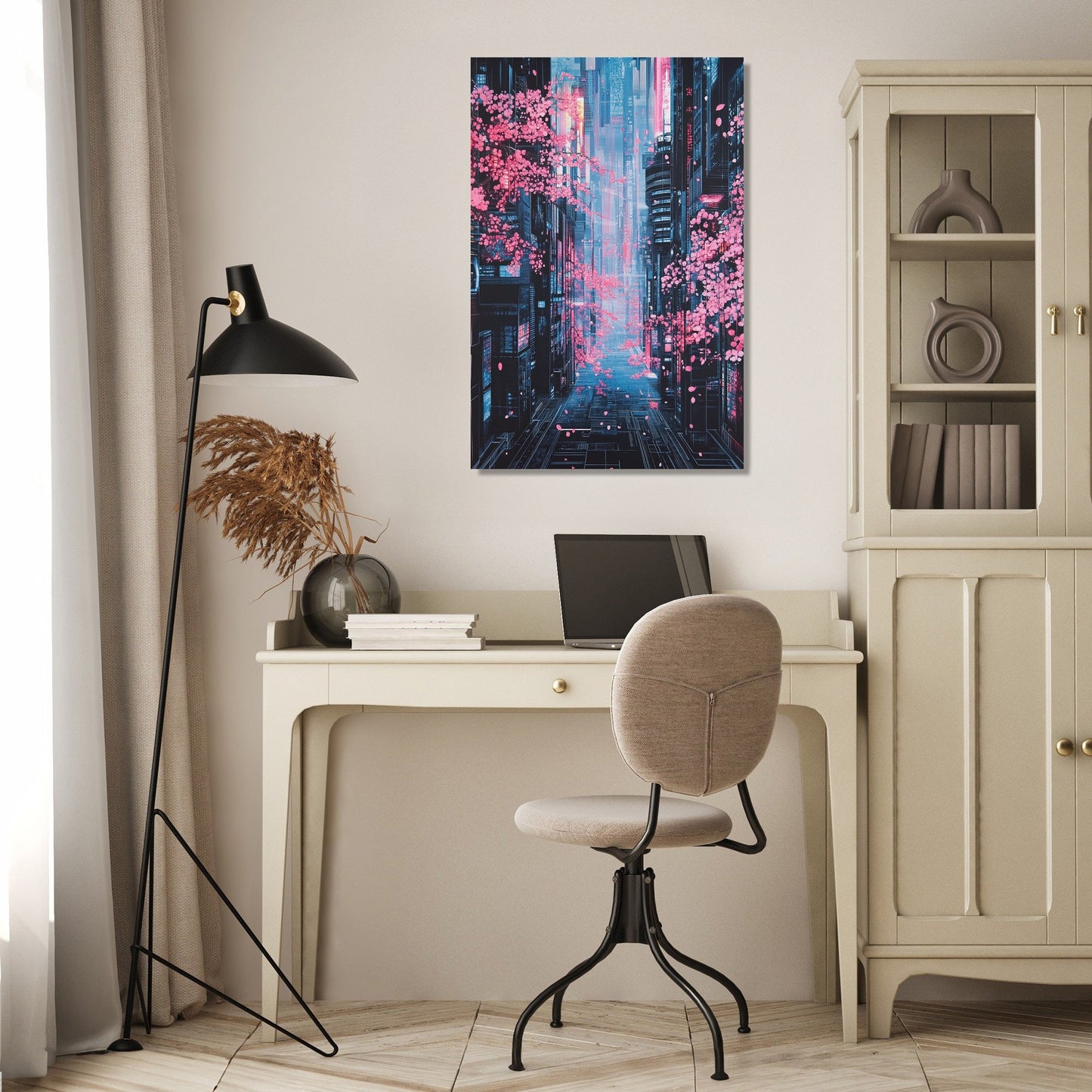 Neon Cyberspace Canvas